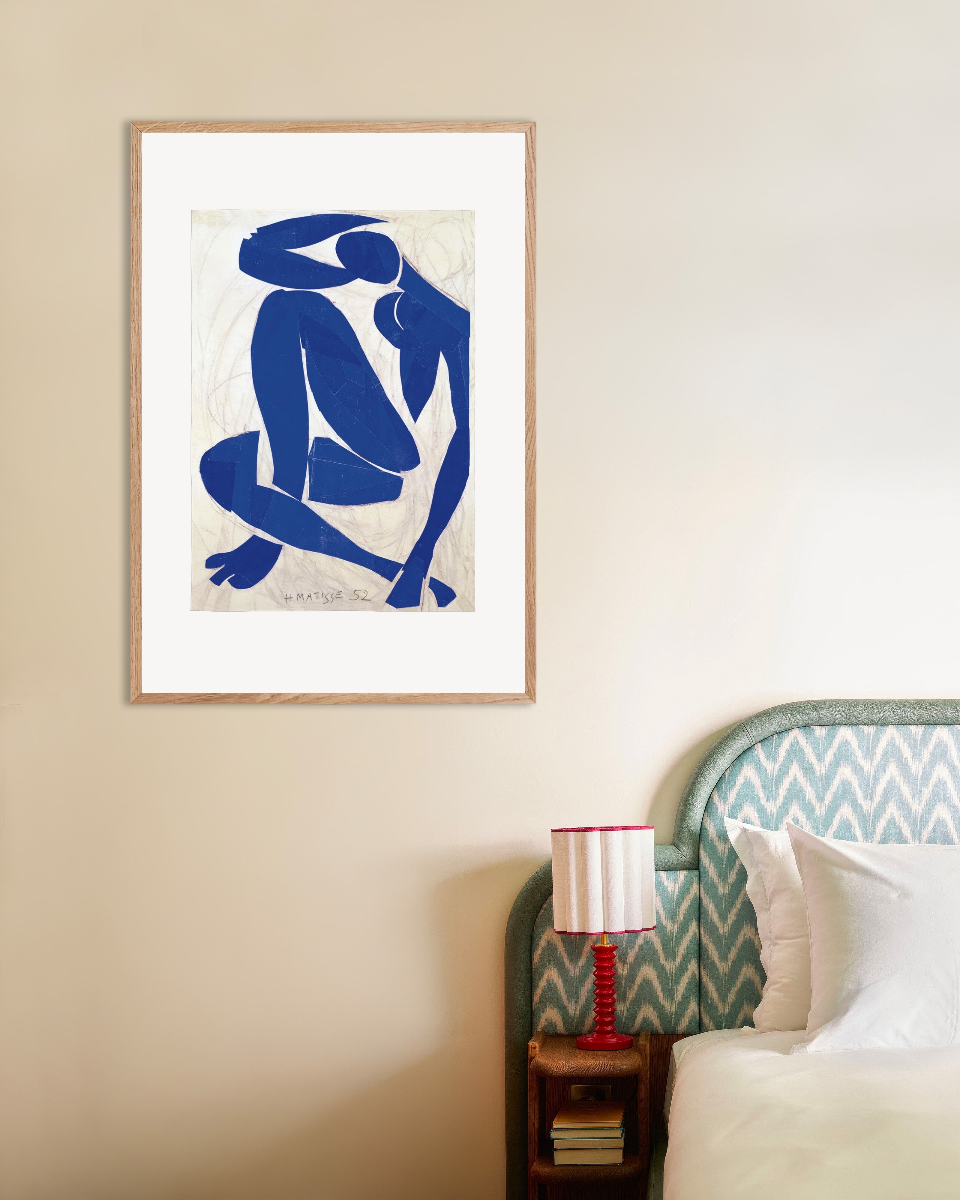 Poster of Blue nude IV (1952) by Henri Matisse - Poster, with natural wooden frame