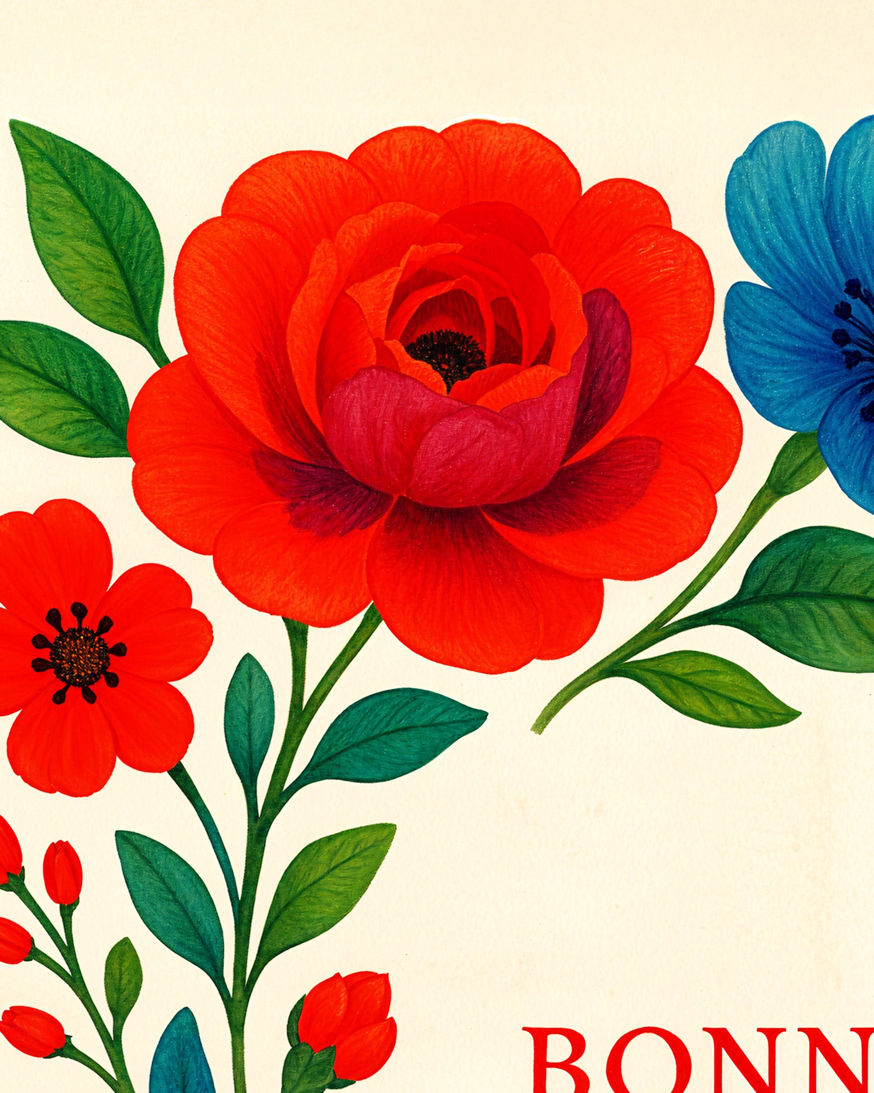 Feliz Dia das Mães Mamãe Adorada – Impressão Francesa para o Dia das Mães Poster