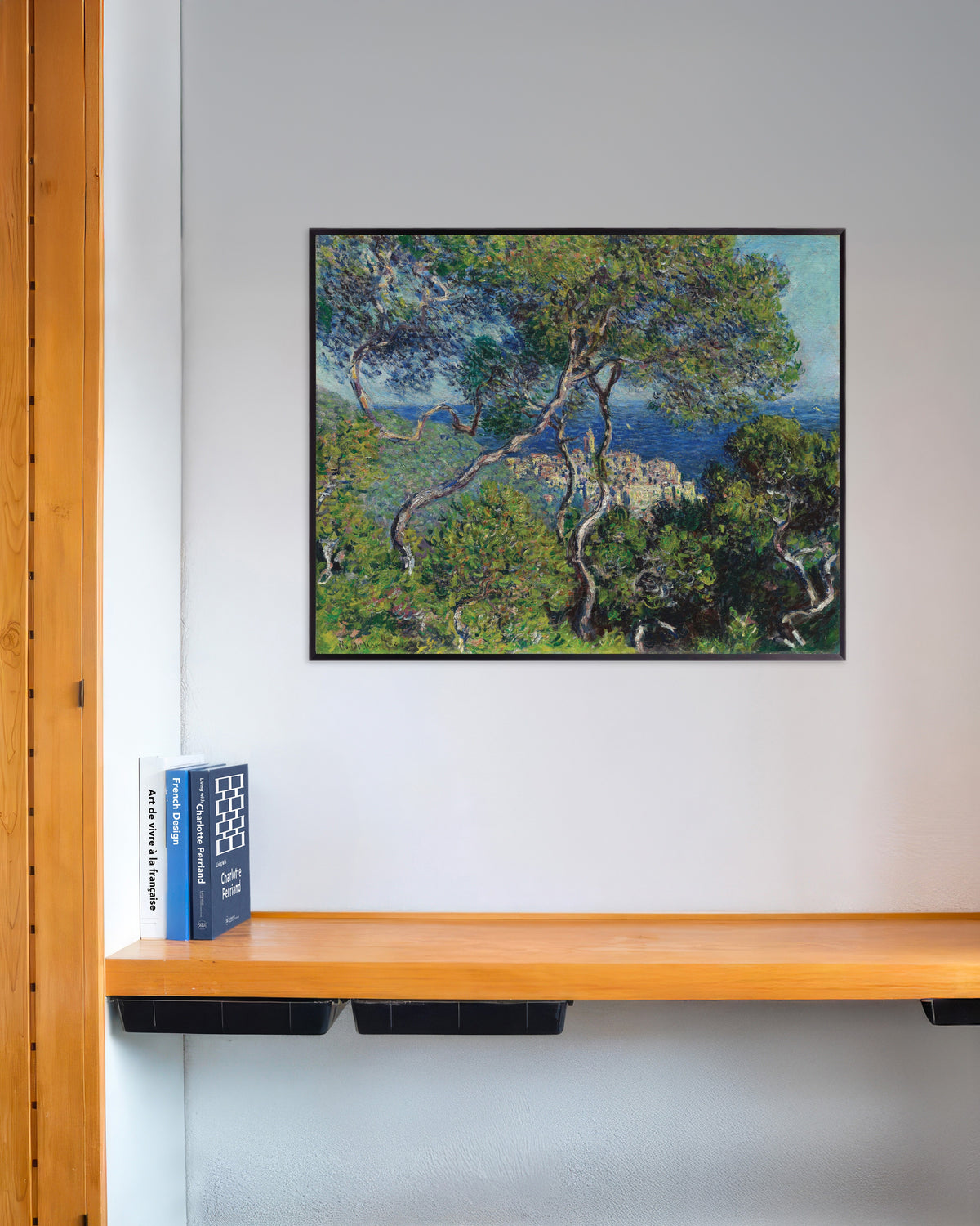 Poster Bordighera (1884), de Claude Monet, com moldura de metal