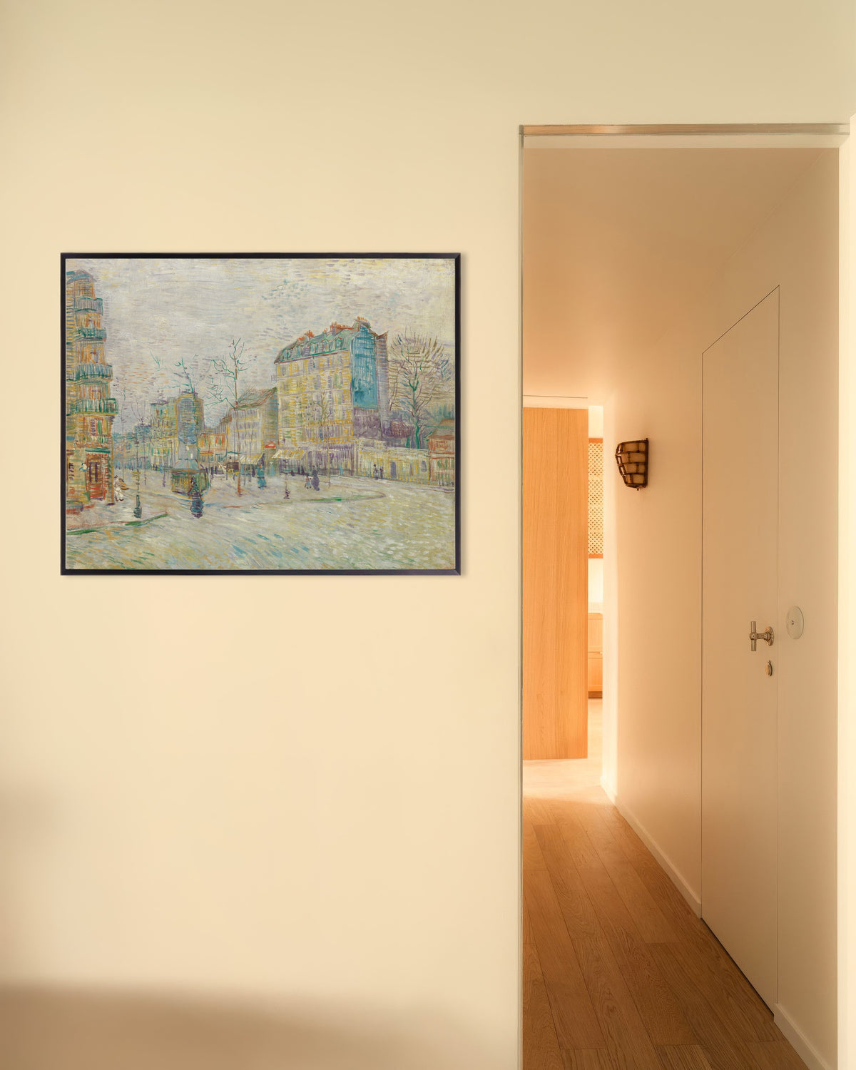 Poster de Boulevard de Clichy (1887), de Vincent van Gogh, com moldura de metal