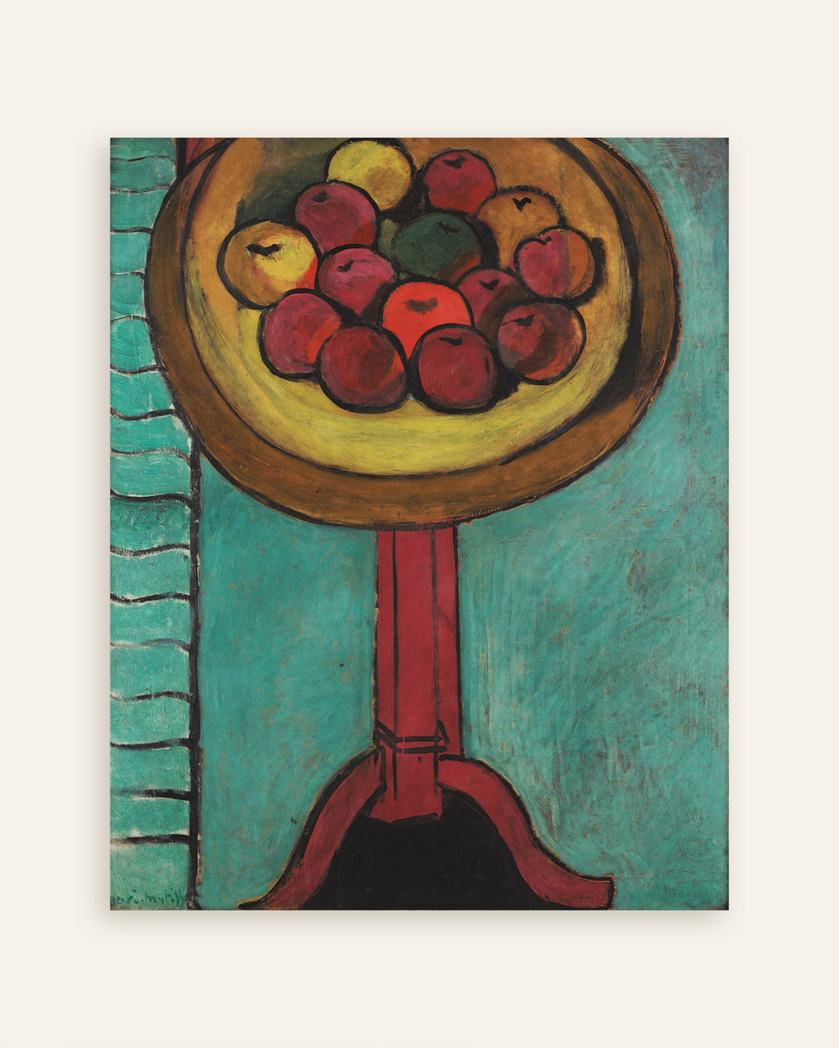 Poster de Taça de maçãs sobre uma mesa (1916), de Henri Matisse, em miniatura