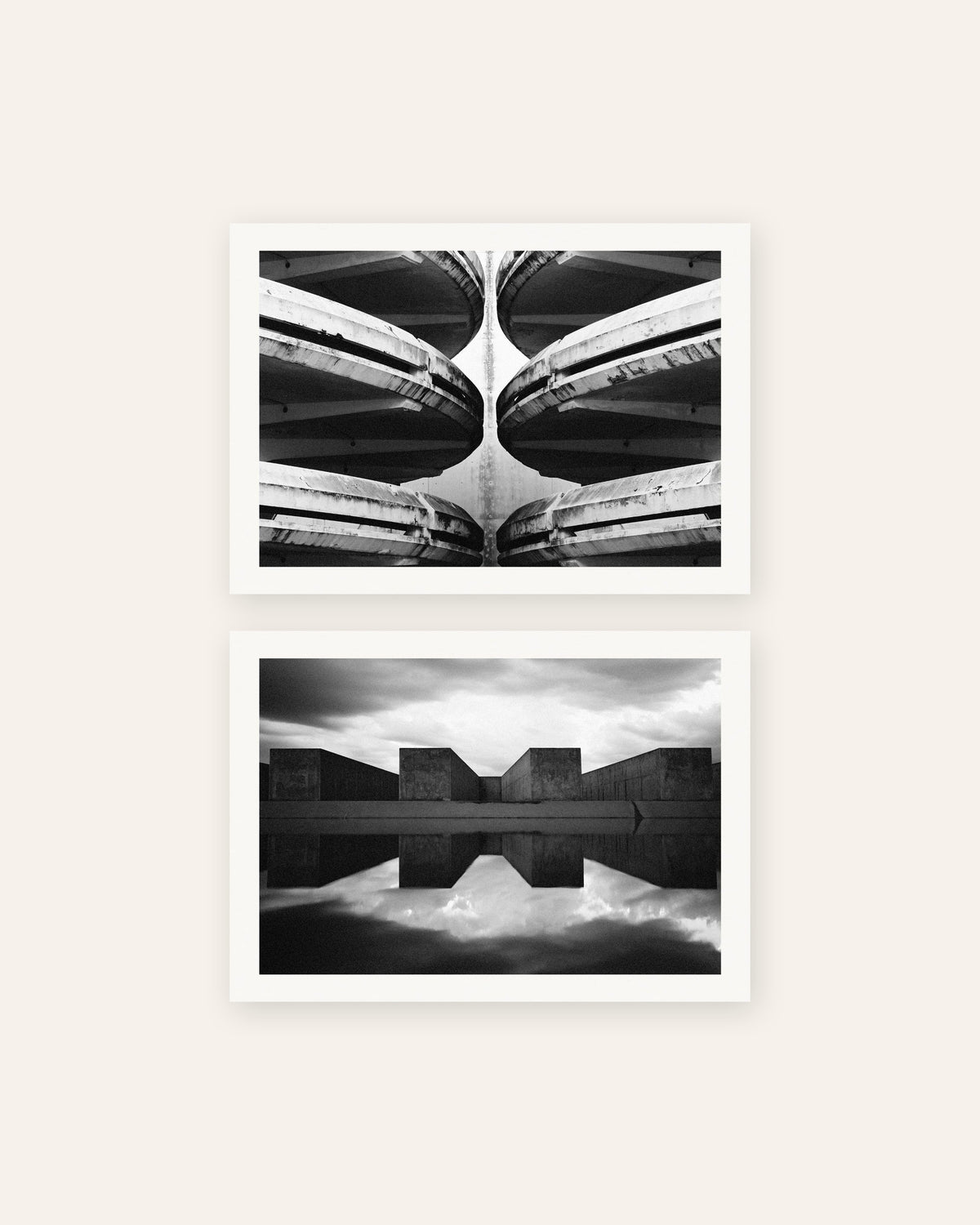 Posters brutalistas, conjunto de 2: simetria, sem moldura