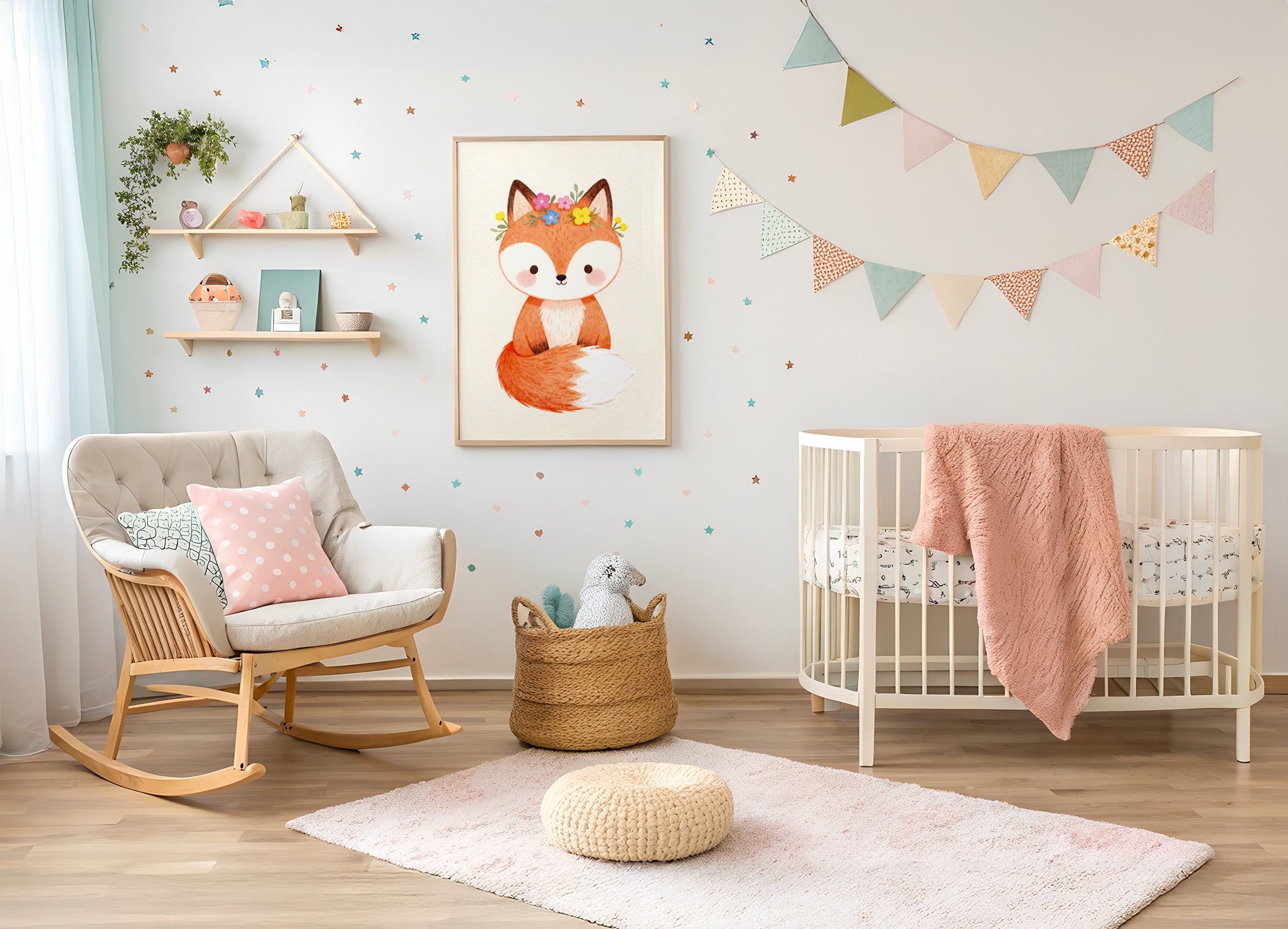 Pôster da Raposa - Arte de Parede para Quarto Infantil na Floresta