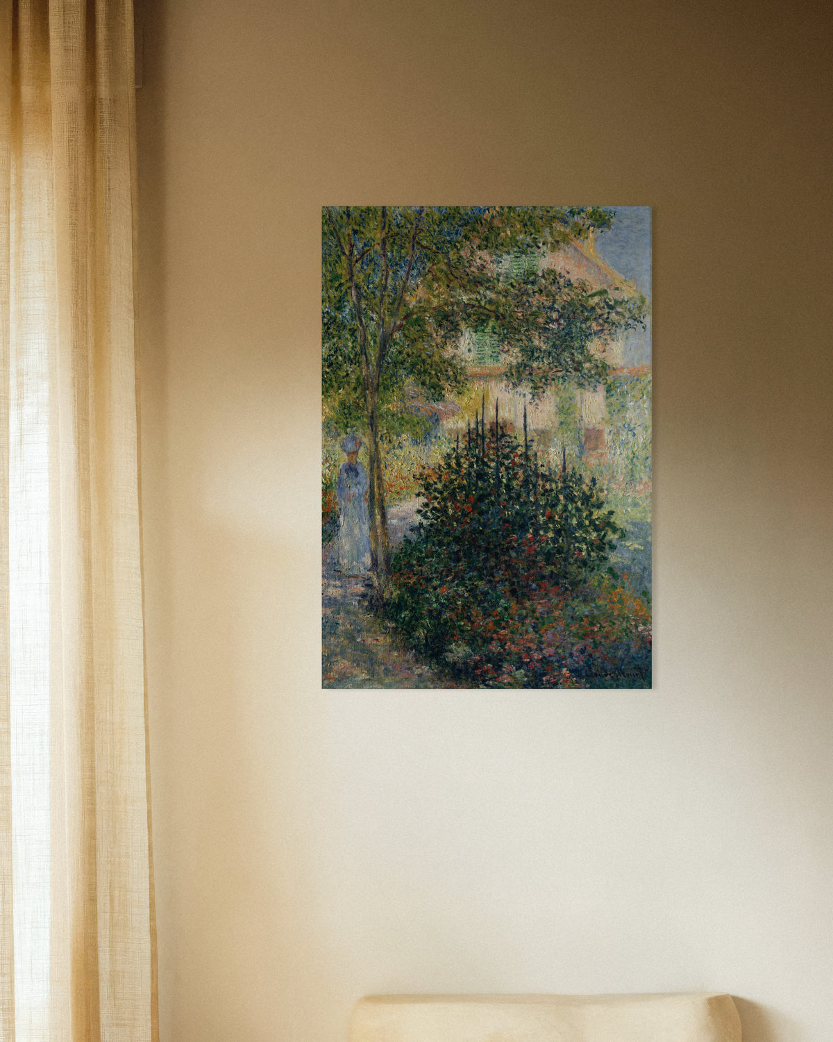 Poster Camille Monet no Jardim de Argenteuil (1876), de Claude Monet