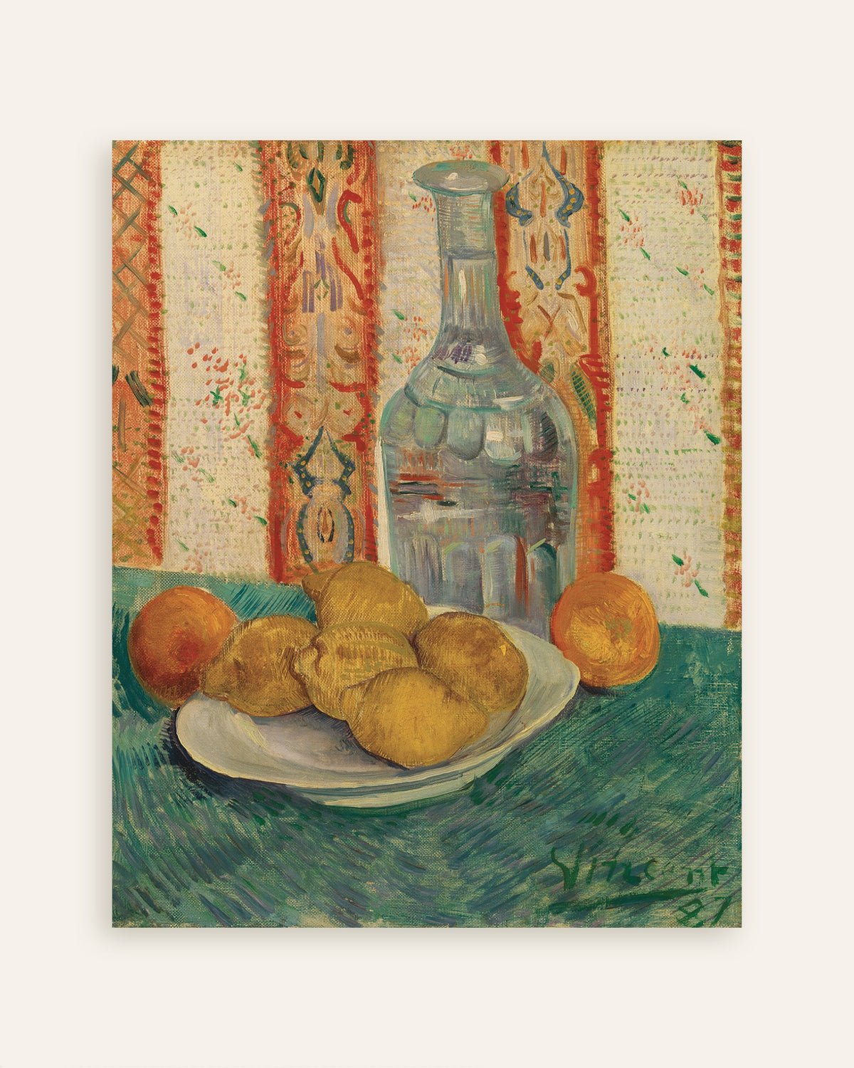 Poster de Garrafa e prato com citrinos (1887), de Vincent van Gogh, miniatura