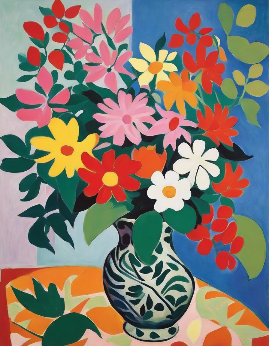 Formas expressivas e abstratas, sensibilidade decorativa, Flores - Poster