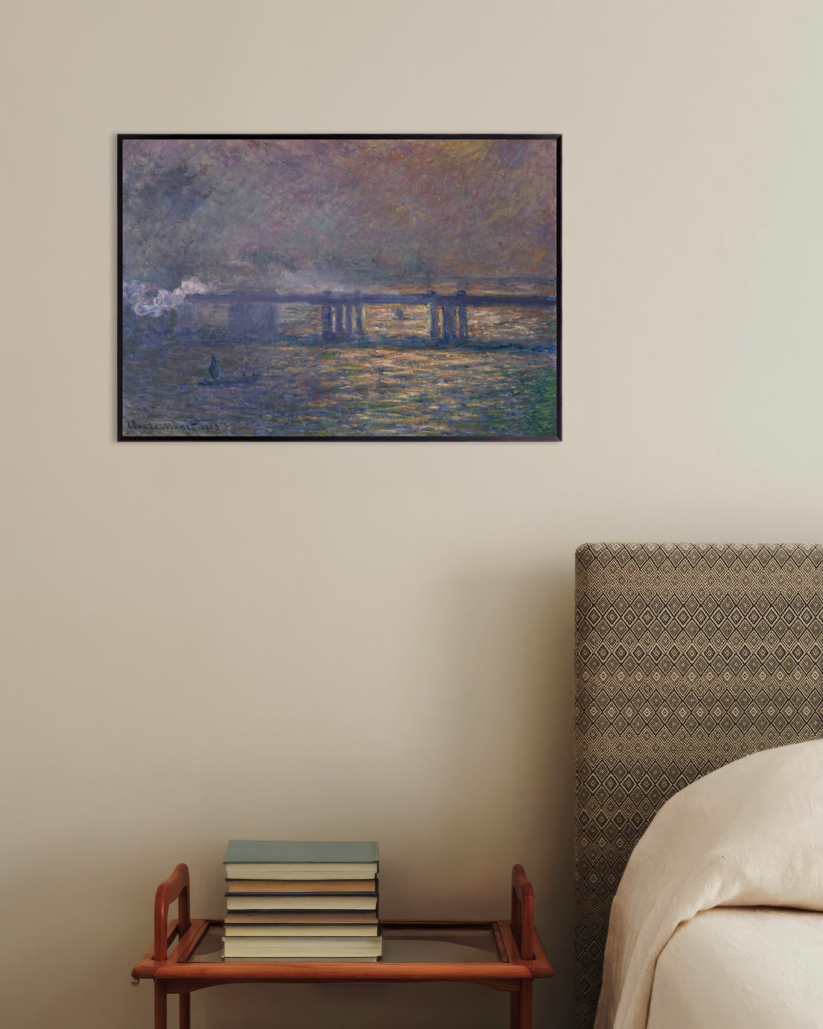 Poster A Ponte de Charing Cross (1903), de Claude Monet, com moldura de metal