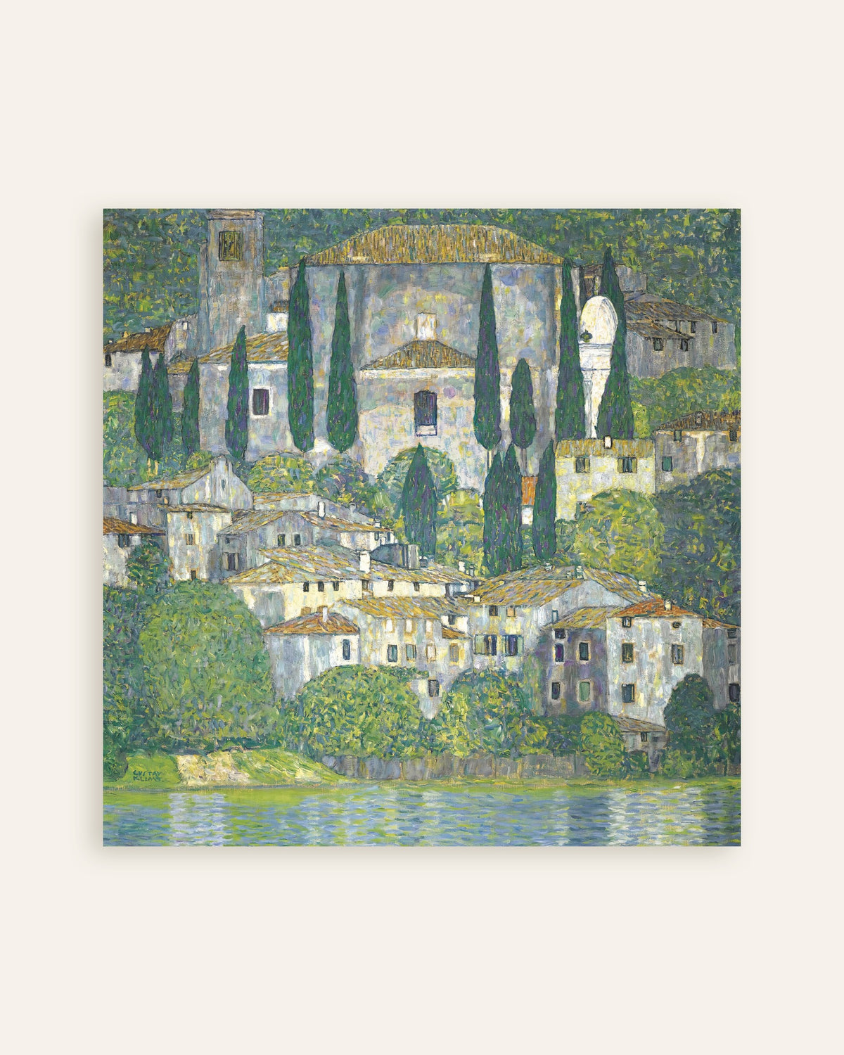 Poster Igreja em Cassone (Paisagem com Ciprestes) (1913), de Gustav Klimt, miniatura