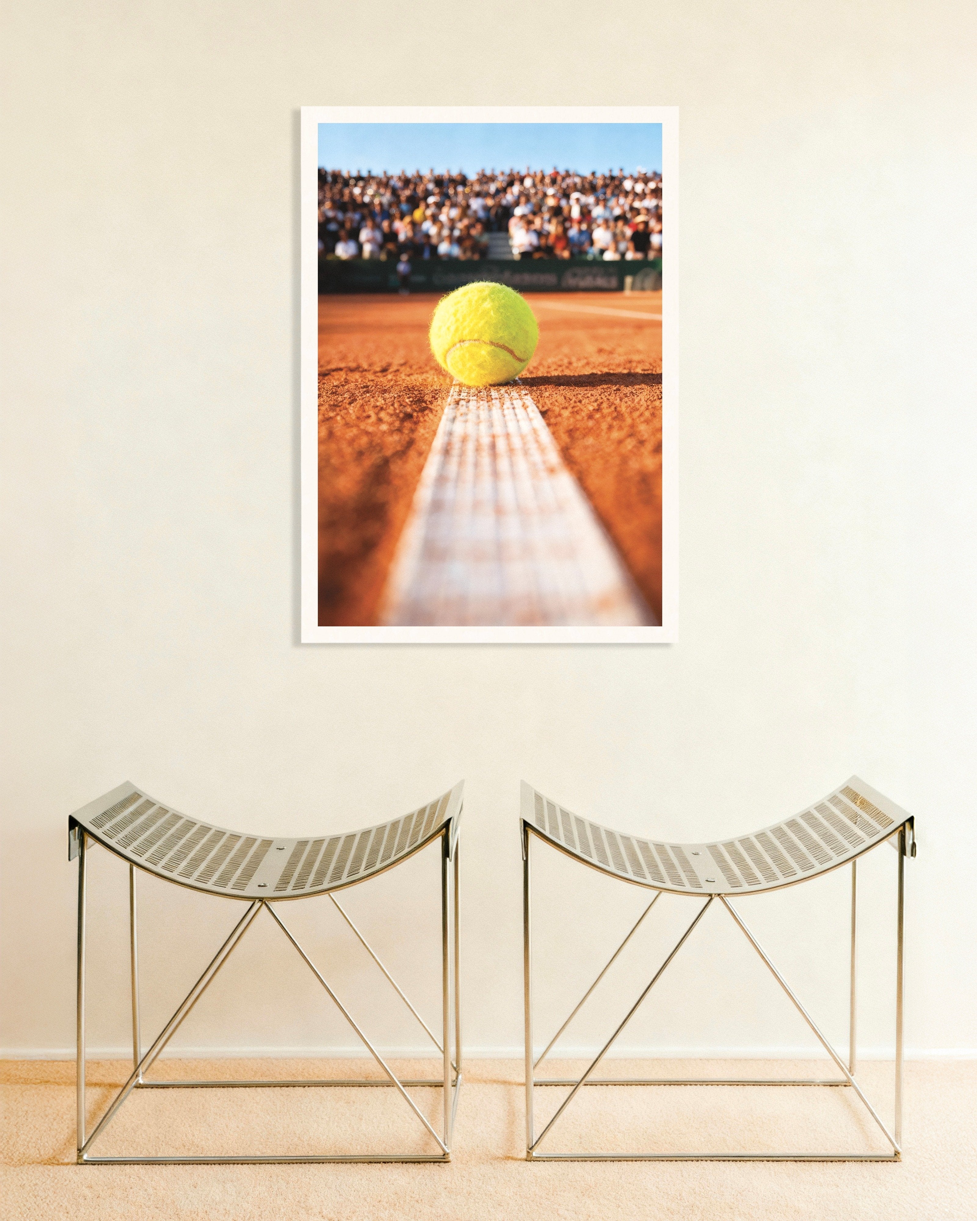 Poster of Clay court tennis poster – Close-up ball photography print