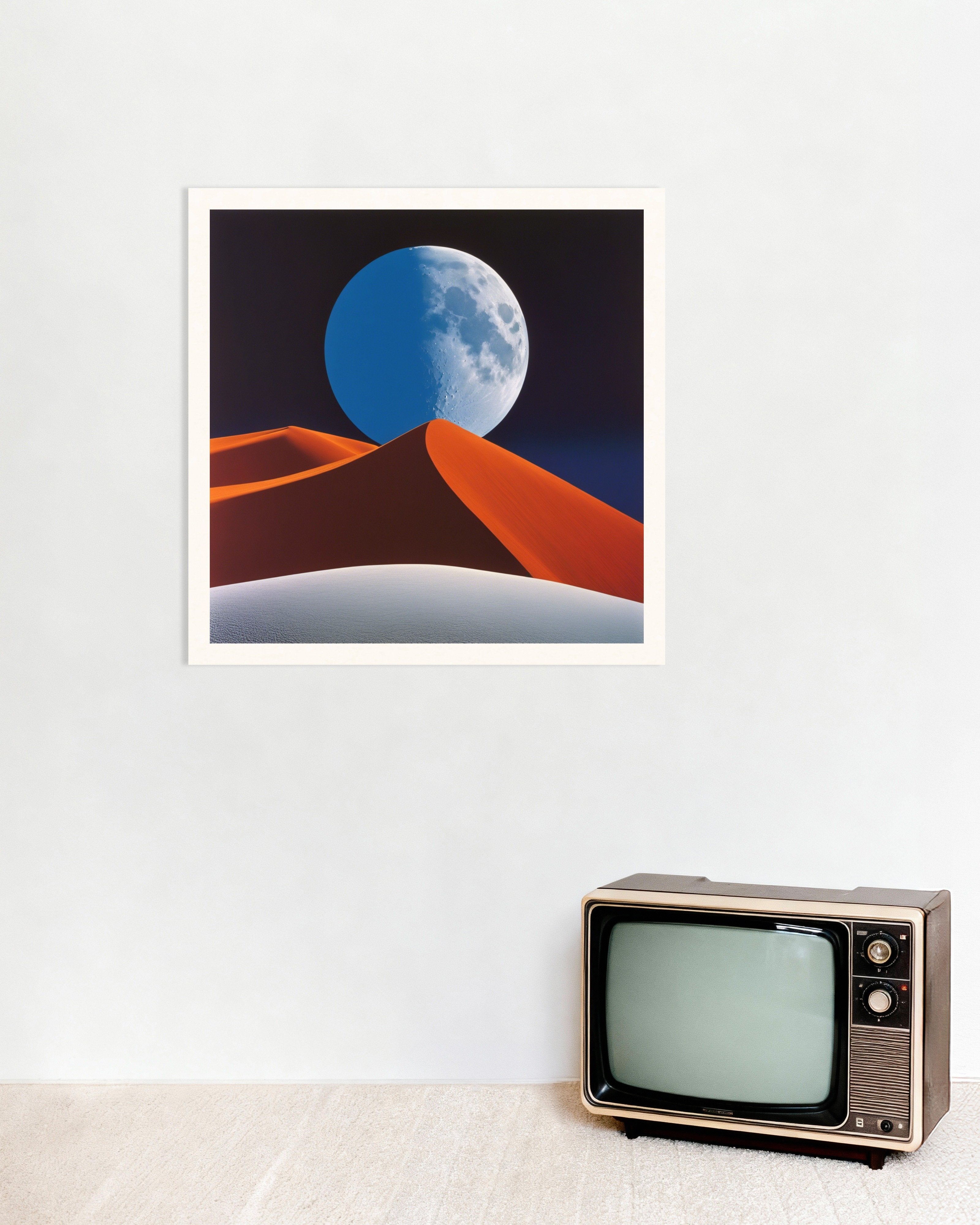 Poster of Colorful and abstract images, capturing geometric compositions in landscapes, Moon - Poster