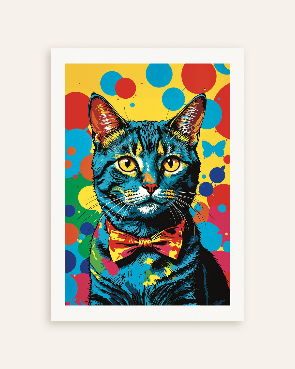 Poster de gato colorido, miniatura