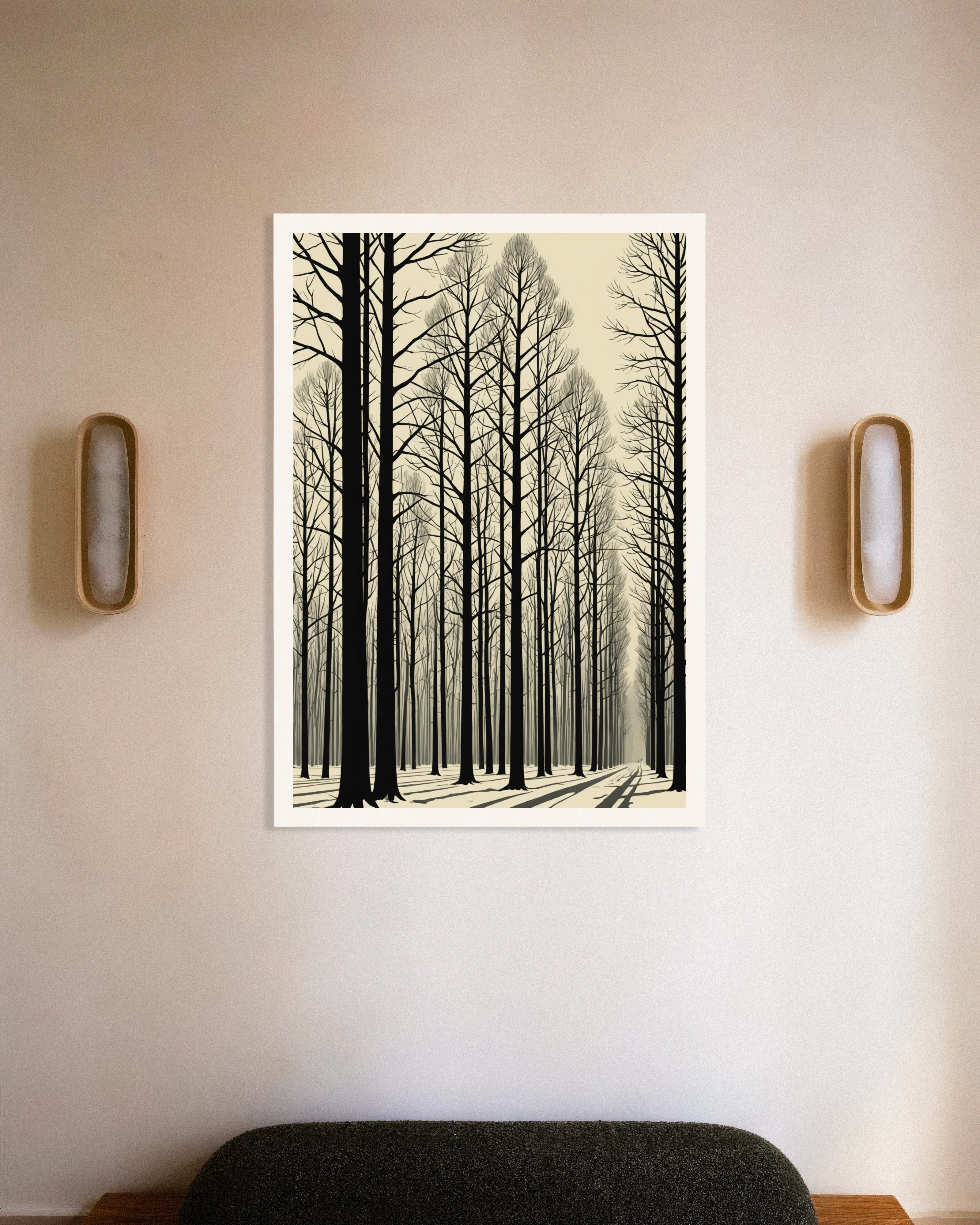 Poster of Constructivism, dynamic angles, simple geometric shapes, Trees Poster