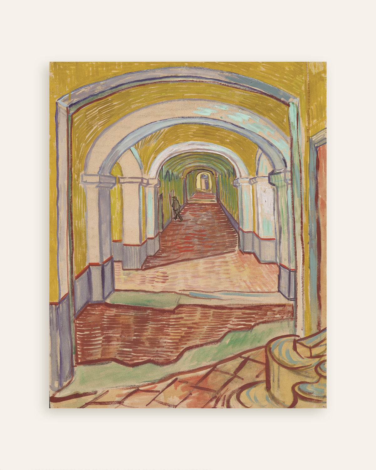 Poster de Corredor no Asilo (1889), de Vincent van Gogh, em miniatura
