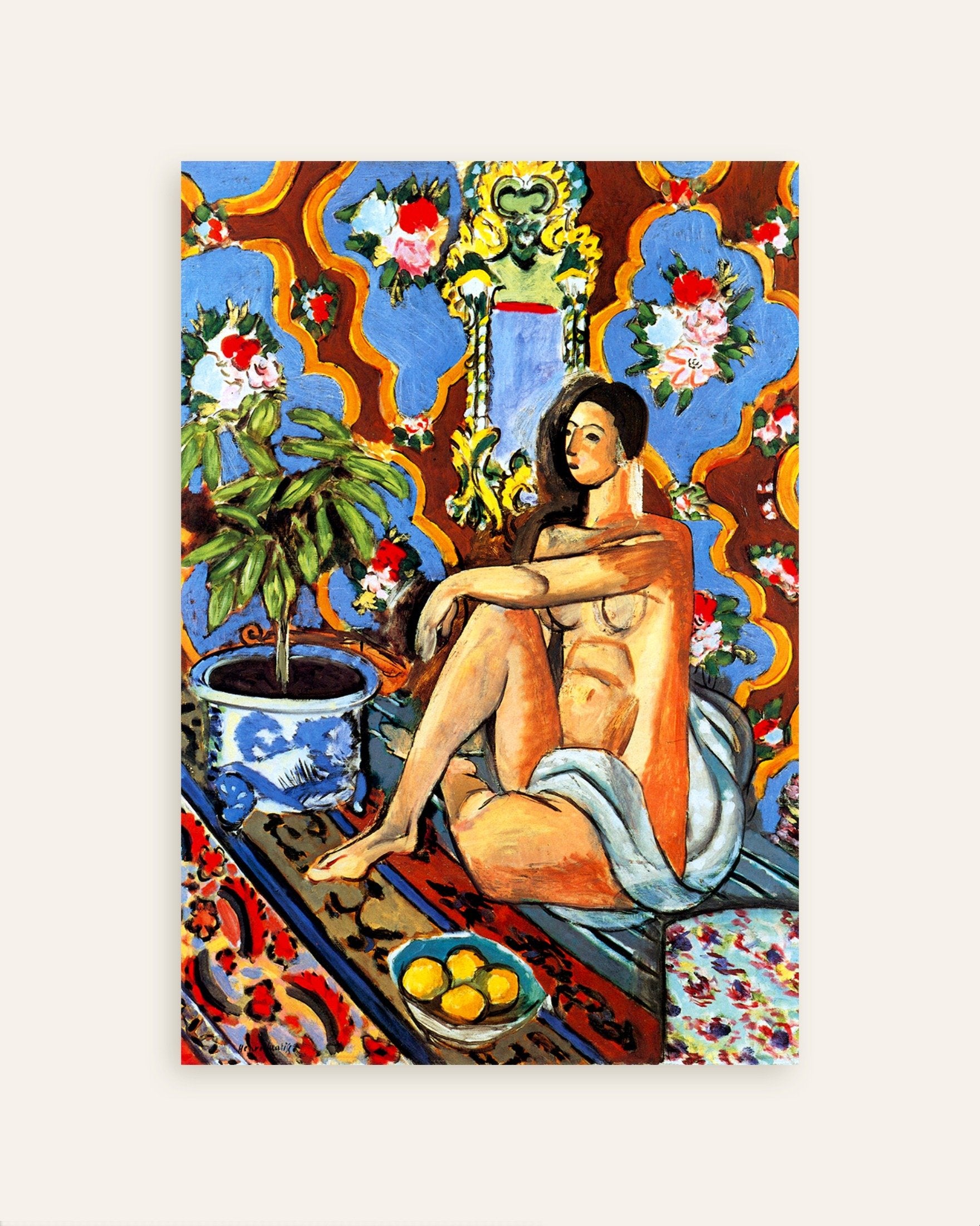 Poster of Decorative Figure on an Ornamental Background (1925) by Henri Matisse, thumbnail