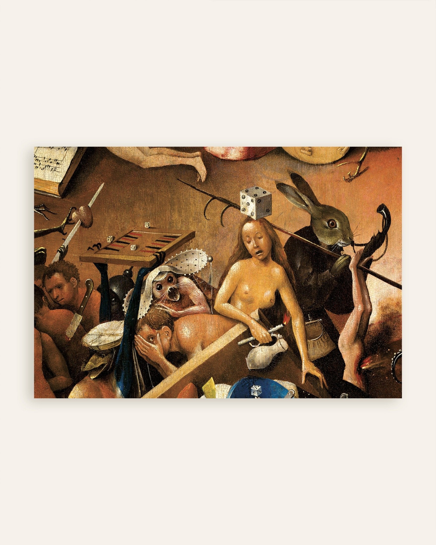 Poster of Detail from The Garden of Earthly Delights: the giant hare and gamblers, thumbnail