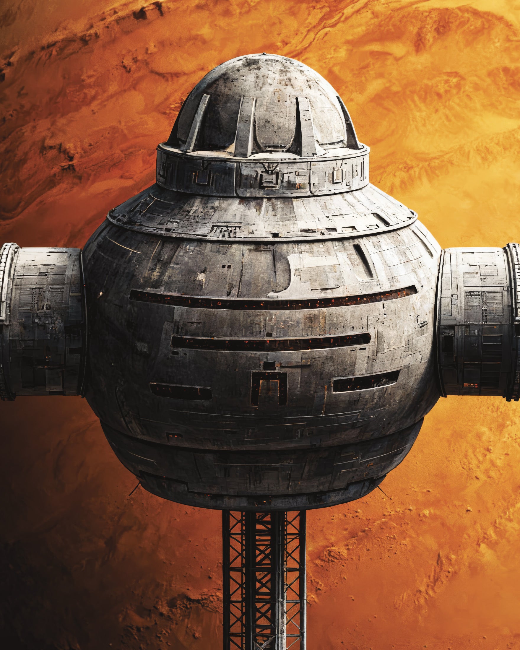 Pôster Estação Orbital, Duna, Impressão de Arte Planeta Sci-Fi