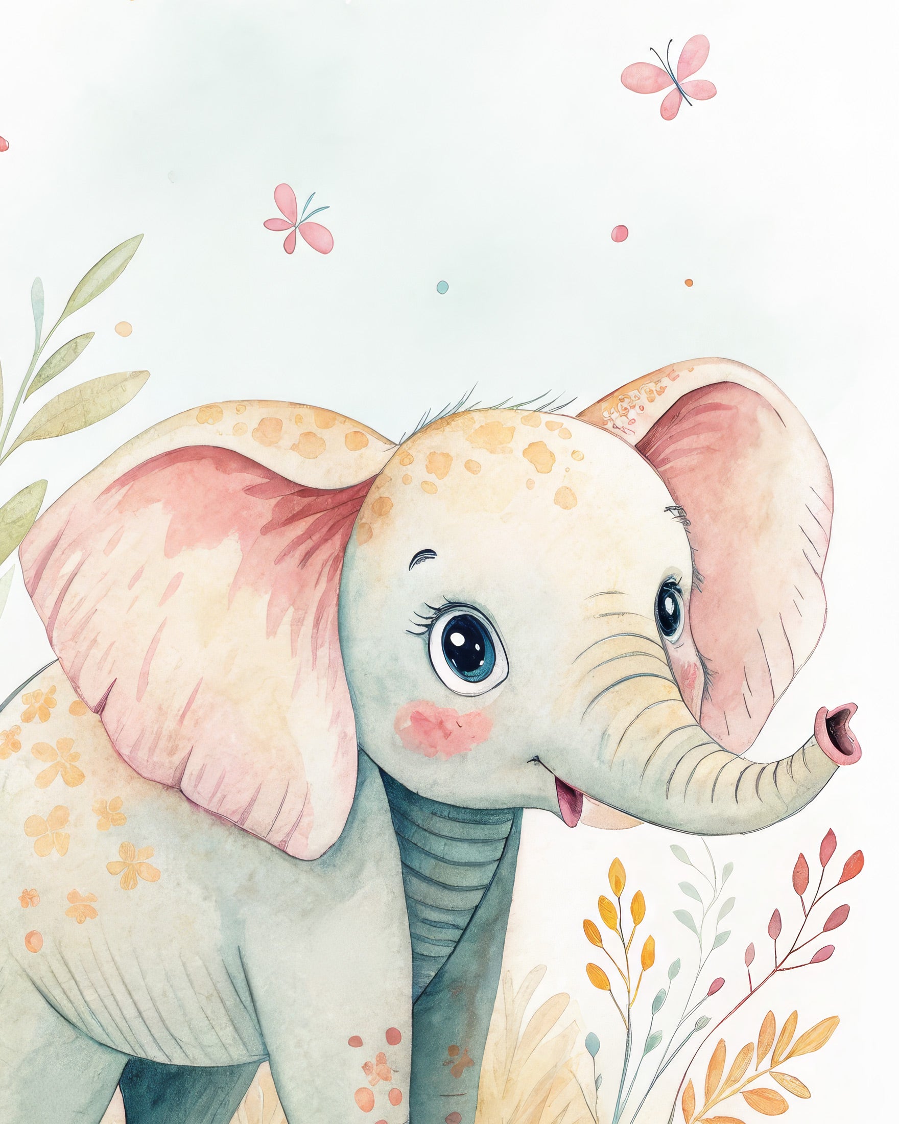 Pôster de Elefante Bebê - Arte de Parede para Quarto Safari