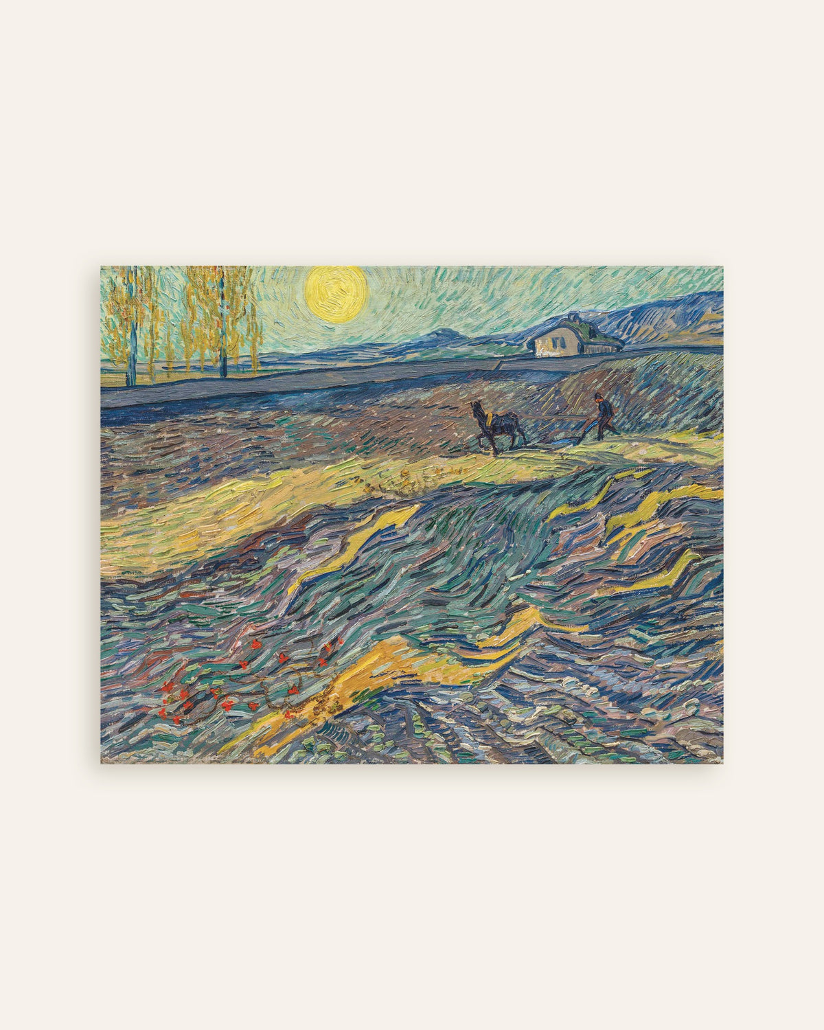 Poster de Campo vedado com lavrador (1889), de Vincent van Gogh, em miniatura