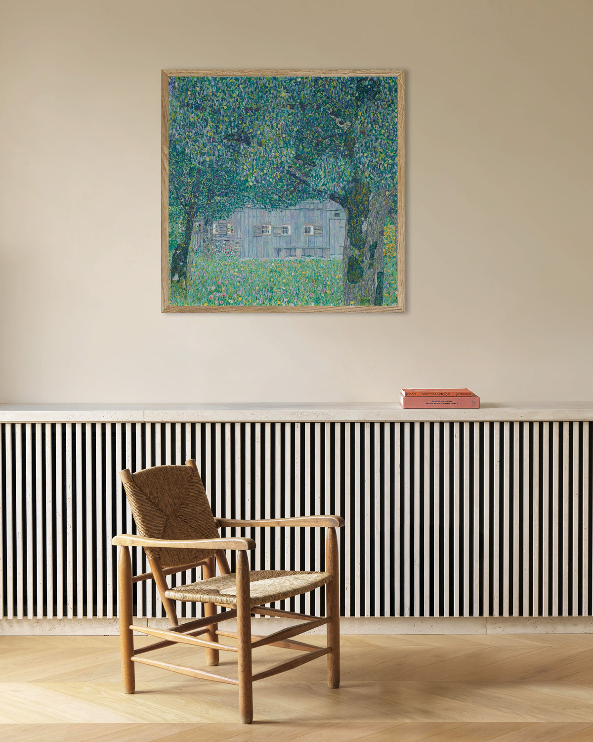Poster Casa de Quinta em Buchberg (1911), de Gustav Klimt, com moldura de madeira natural