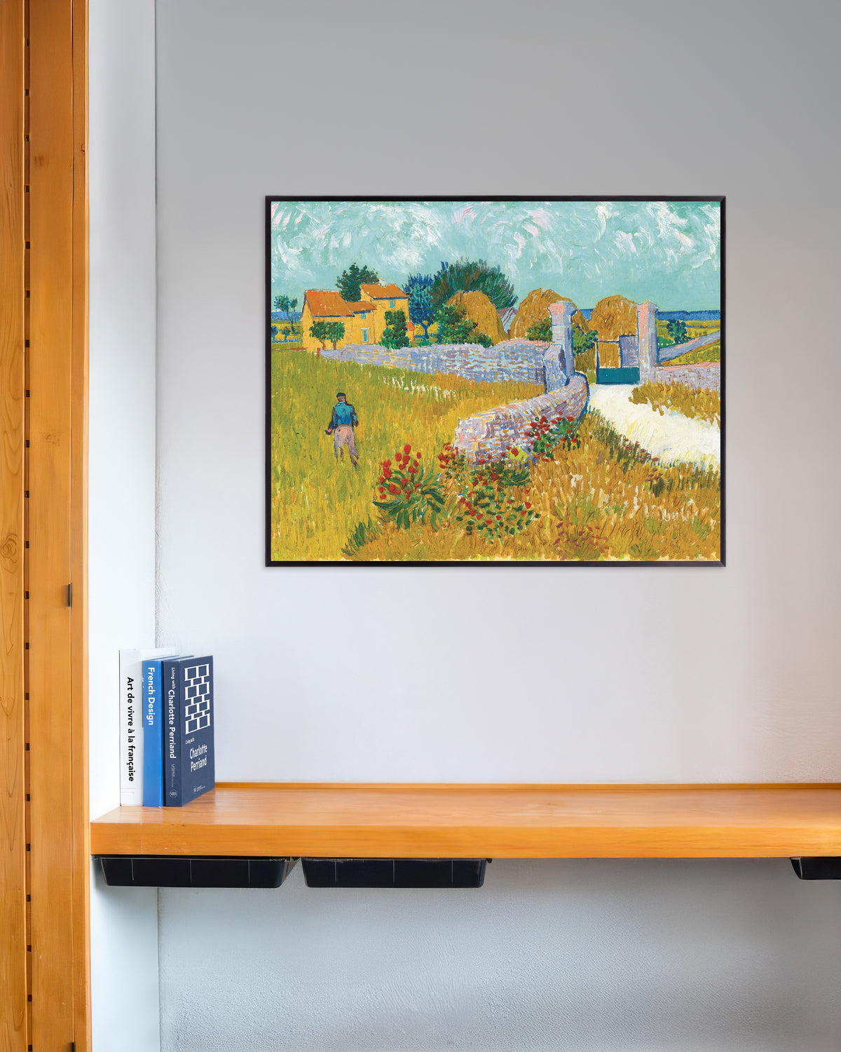 Poster de Casa de campo na Provença (1888), de Vincent van Gogh, com moldura metálica
