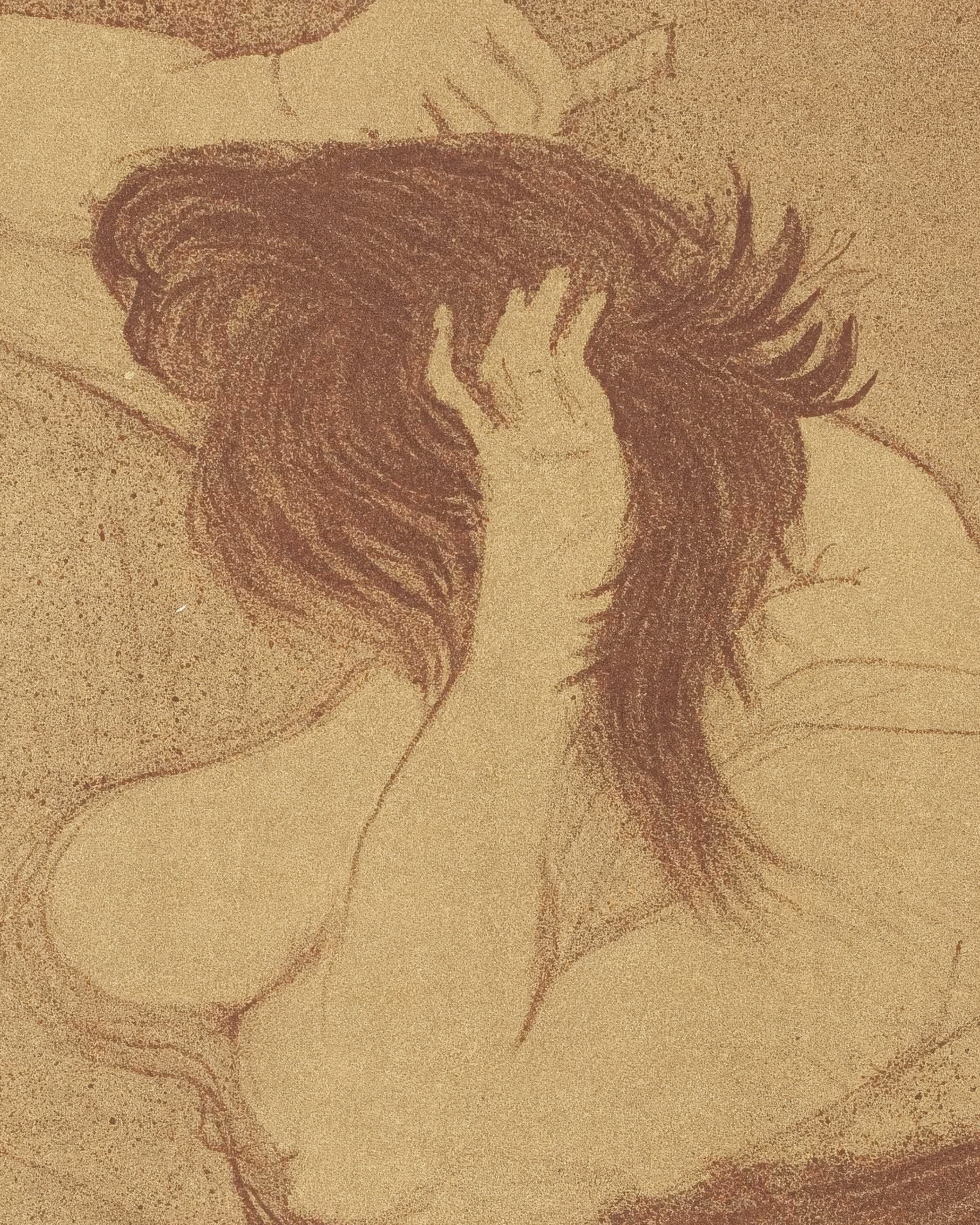 Mulher a pentear o cabelo (Femme qui se peigne) (1896) por Henri de Toulouse-Lautrec Pôster