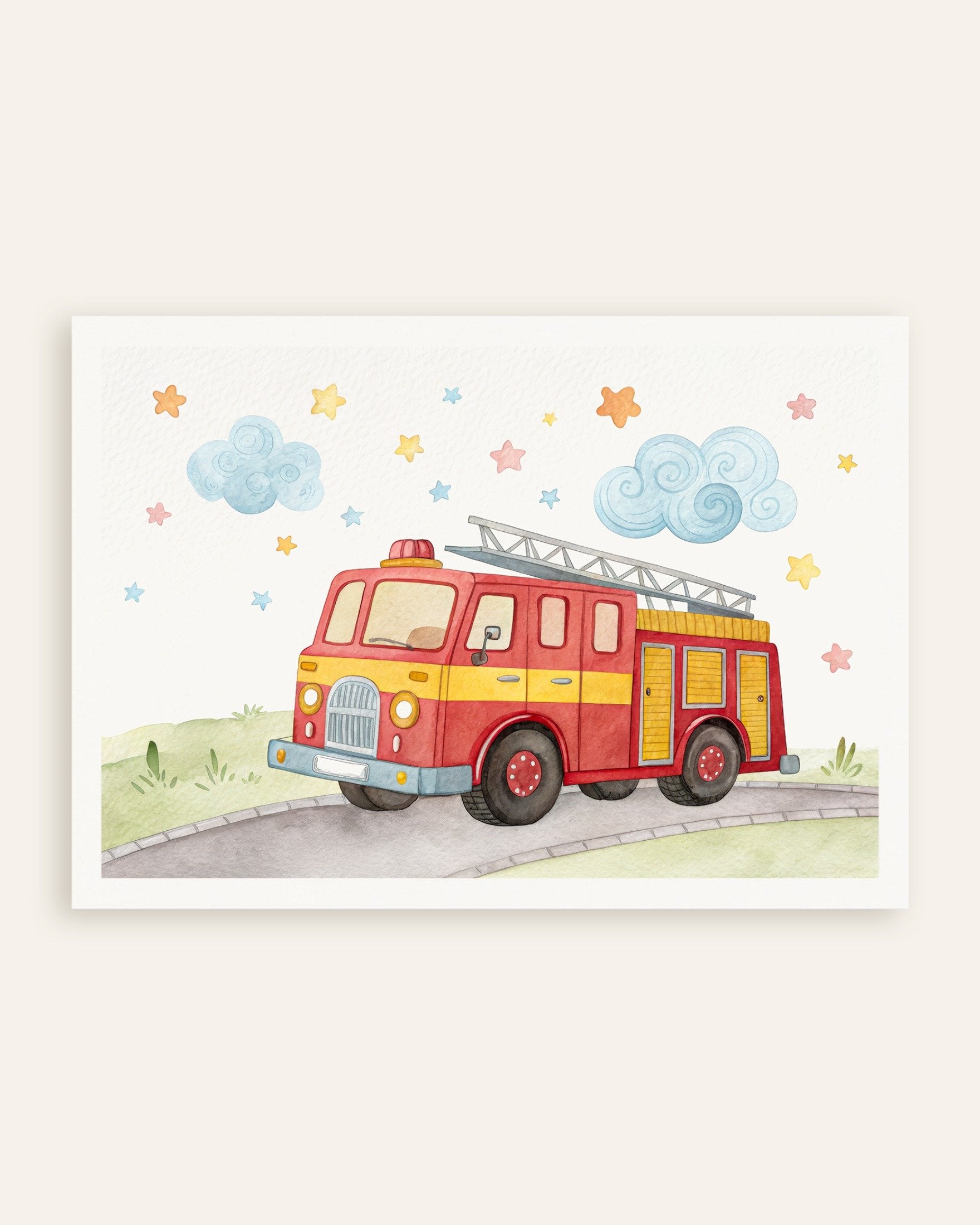 Poster of Fire Truck Poster - Boys Nursery Wall Art, thumbnail