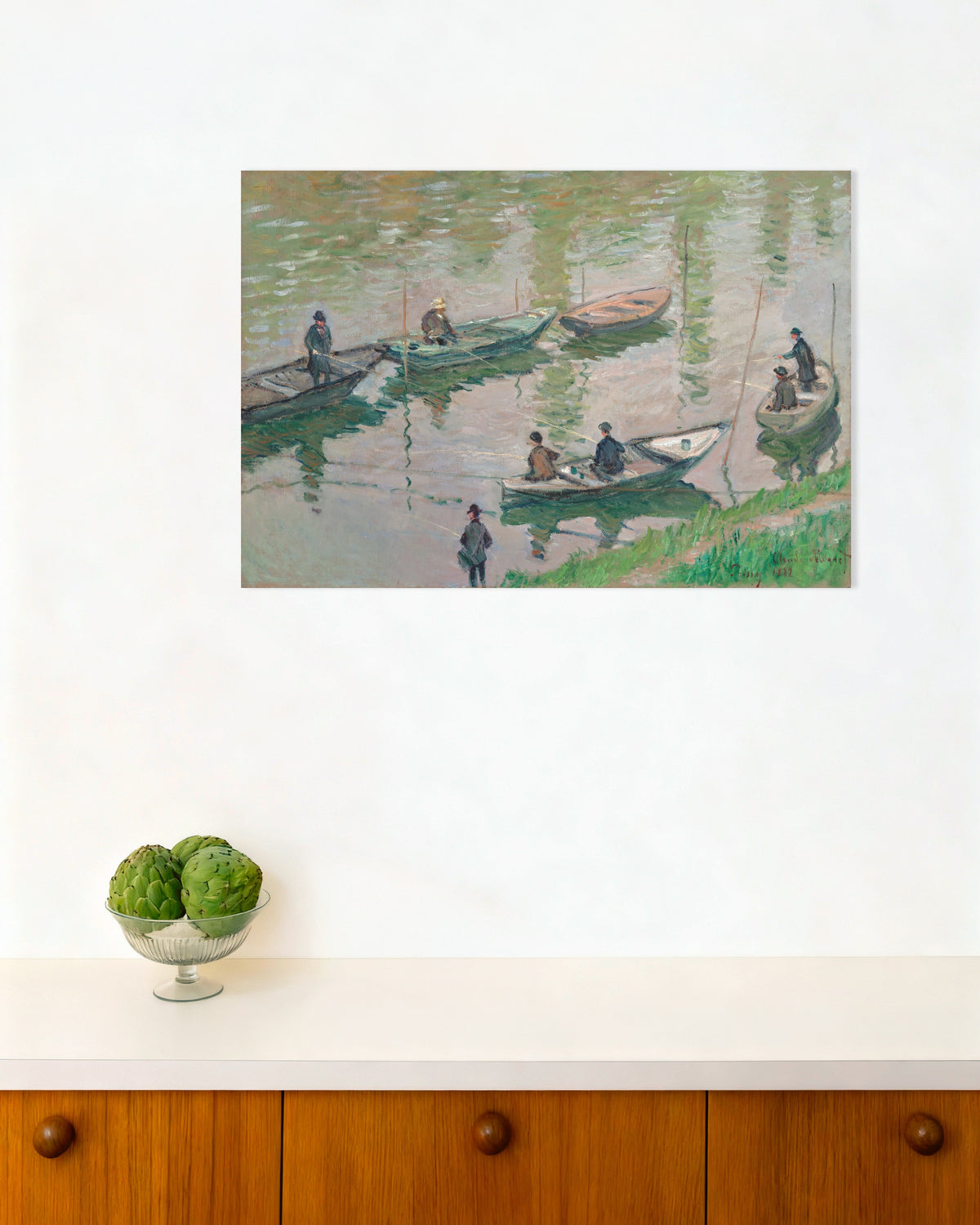 Poster Pescadores no Sena em Poissy (1882), de Claude Monet