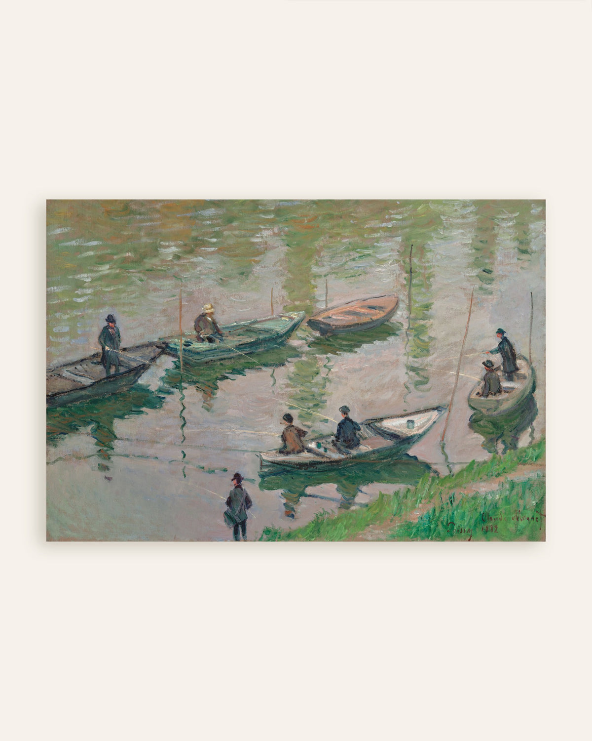 Poster Pescadores no Sena em Poissy (1882), de Claude Monet, miniatura