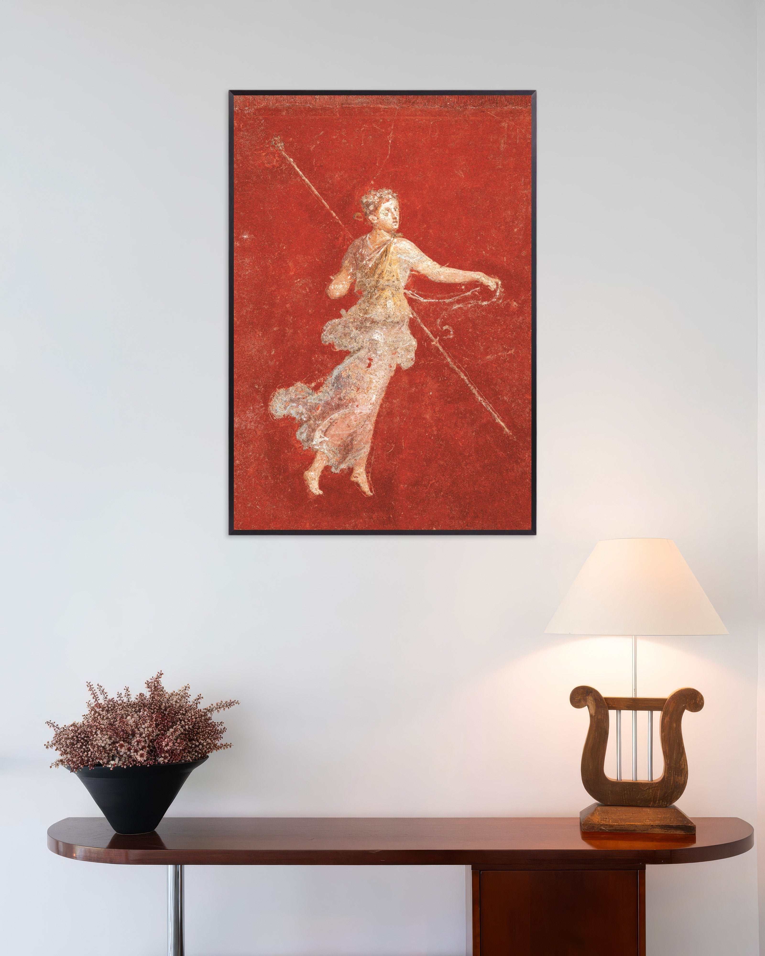 Poster of Flying Maenad fresco poster, with metal frame