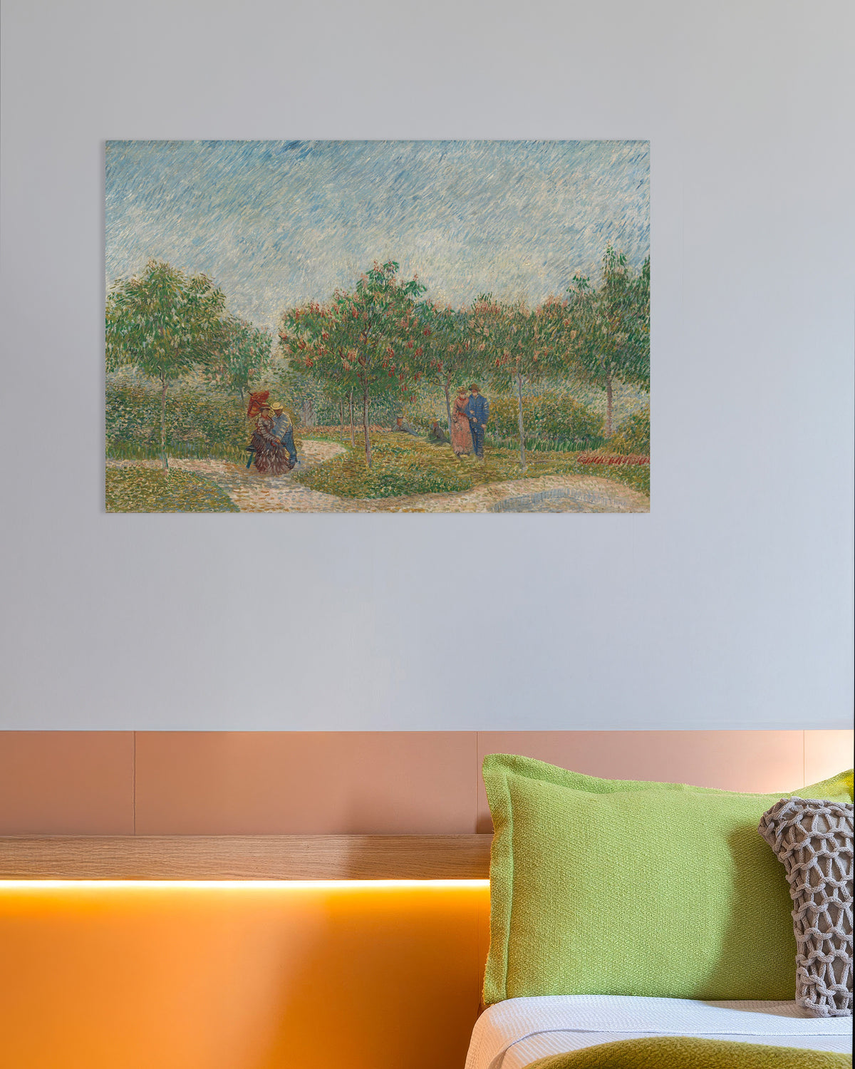 Poster de Jardim com Casais de Namorados, Praça Saint-Pierre (1887), de Vincent van Gogh