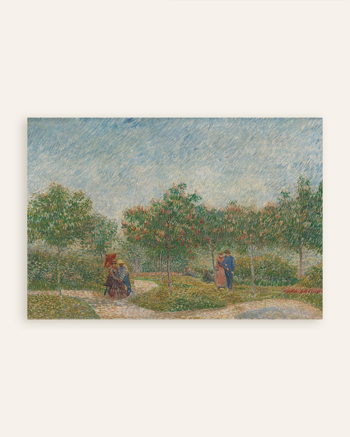 Poster de Jardim com Casais de Namorados, Praça Saint-Pierre (1887), de Vincent van Gogh, em miniatura