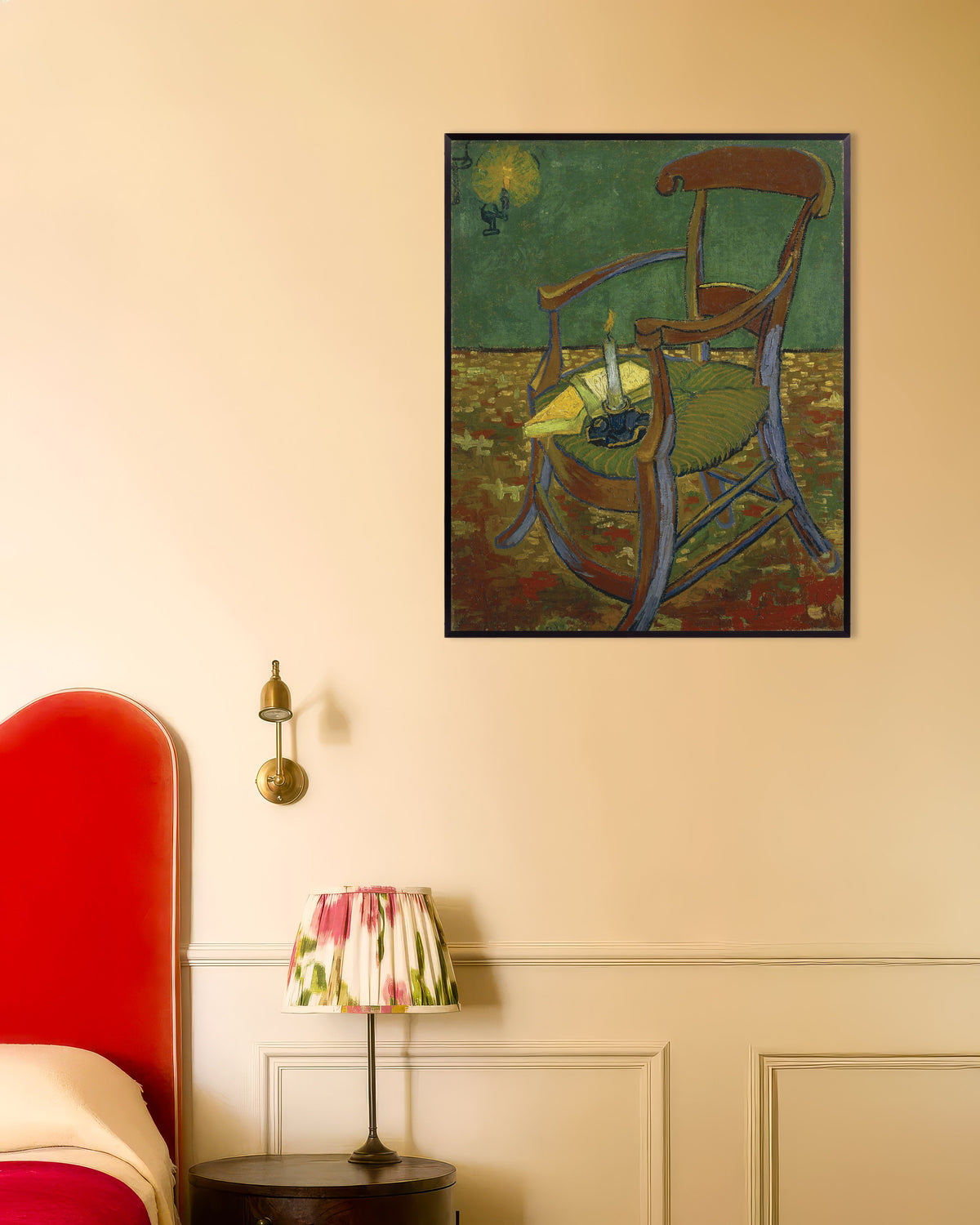 Poster de A Cadeira de Gauguin (1888), de Vincent van Gogh, com moldura metálica