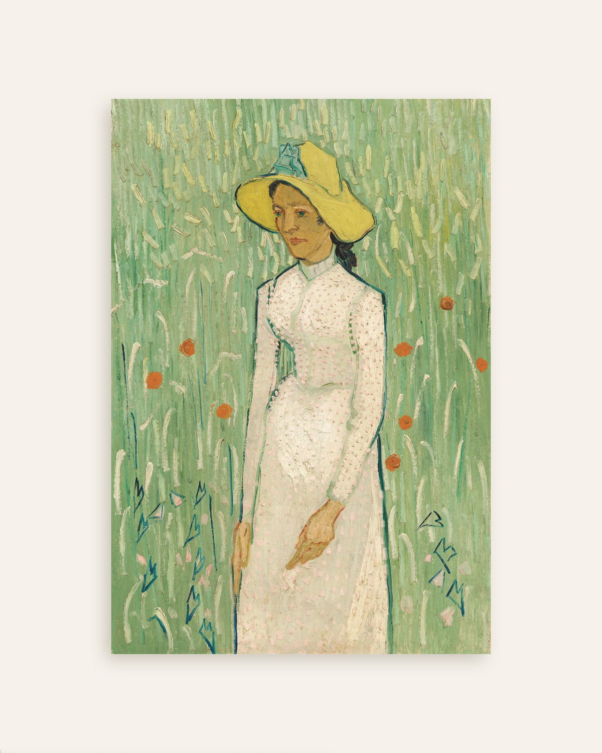 Poster de Rapariga de Branco (1890), de Vincent van Gogh, em miniatura