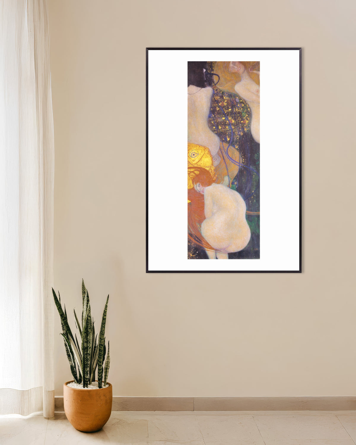 Poster Peixes Dourados (1901–1902), de Gustav Klimt, com moldura de metal