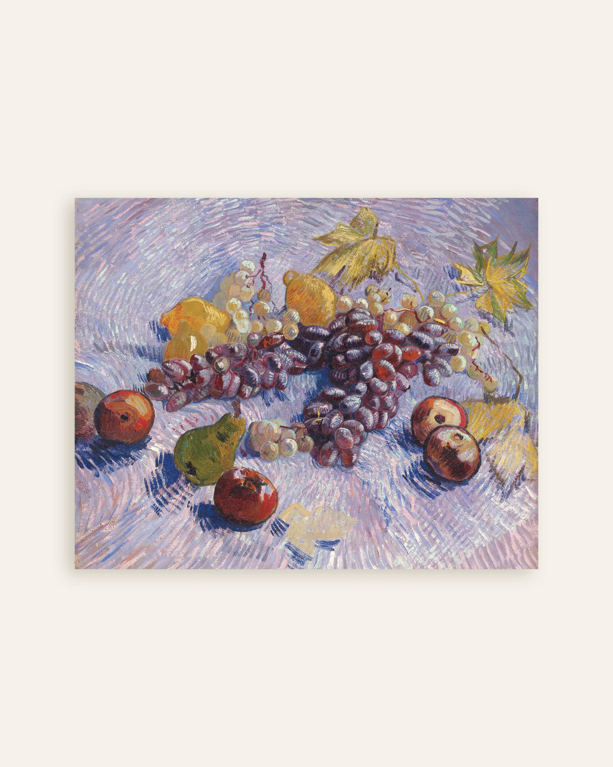 Poster de Uvas, limões, peras e maçãs (1887), de Vincent van Gogh, em miniatura