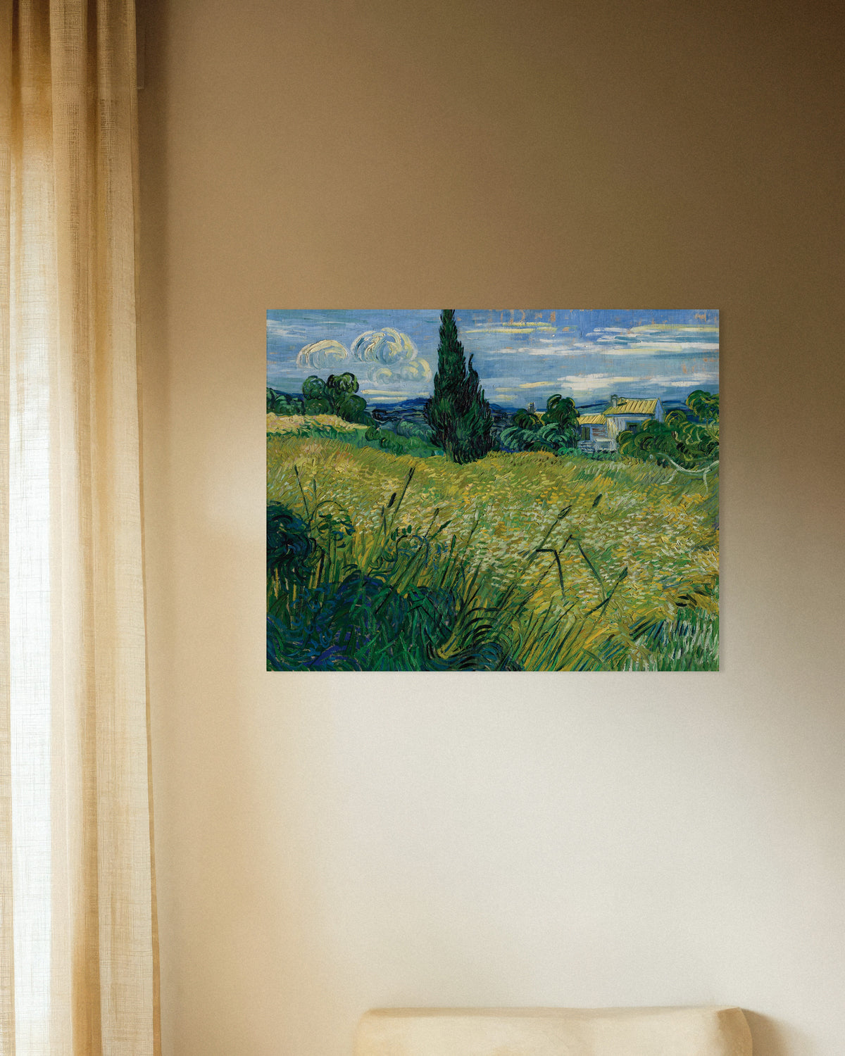 Poster de Campo de Trigo Verde com Cipreste (1889), de Vincent van Gogh