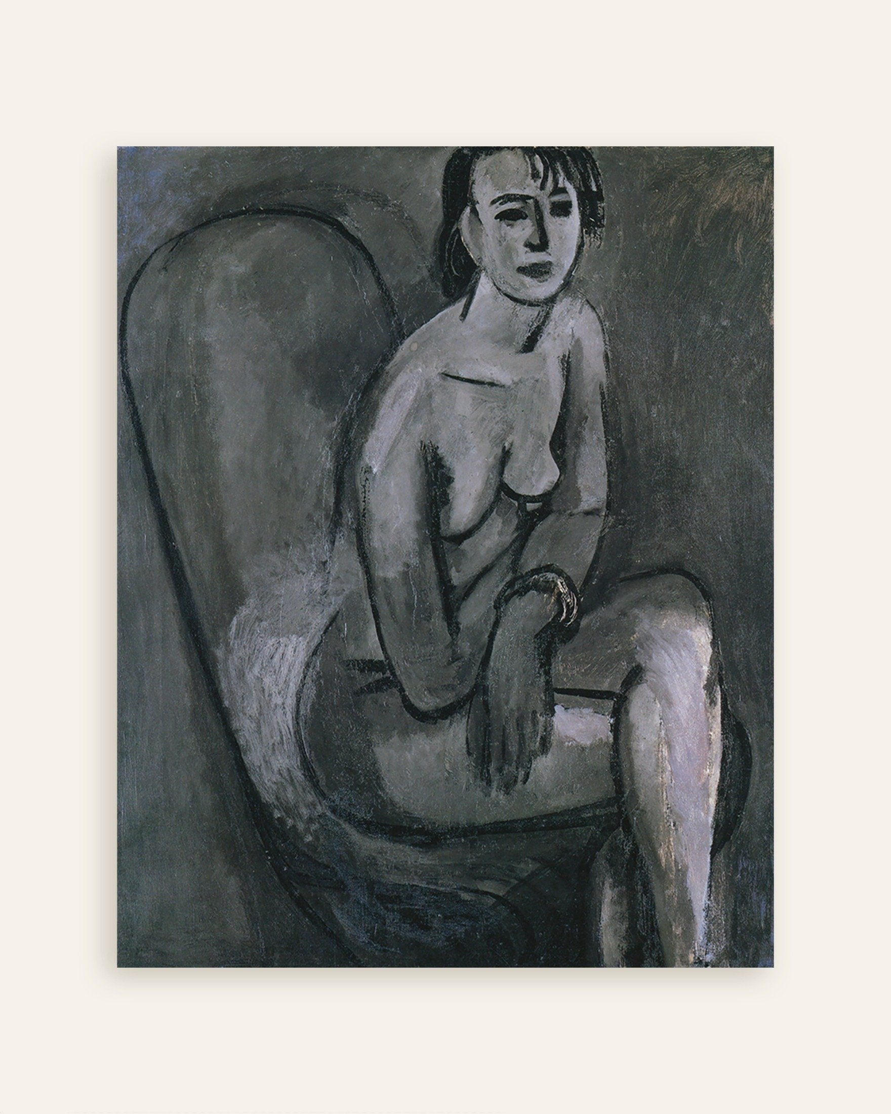 Poster of Grey nude with bracelet (1913) by Henri Matisse, thumbnail