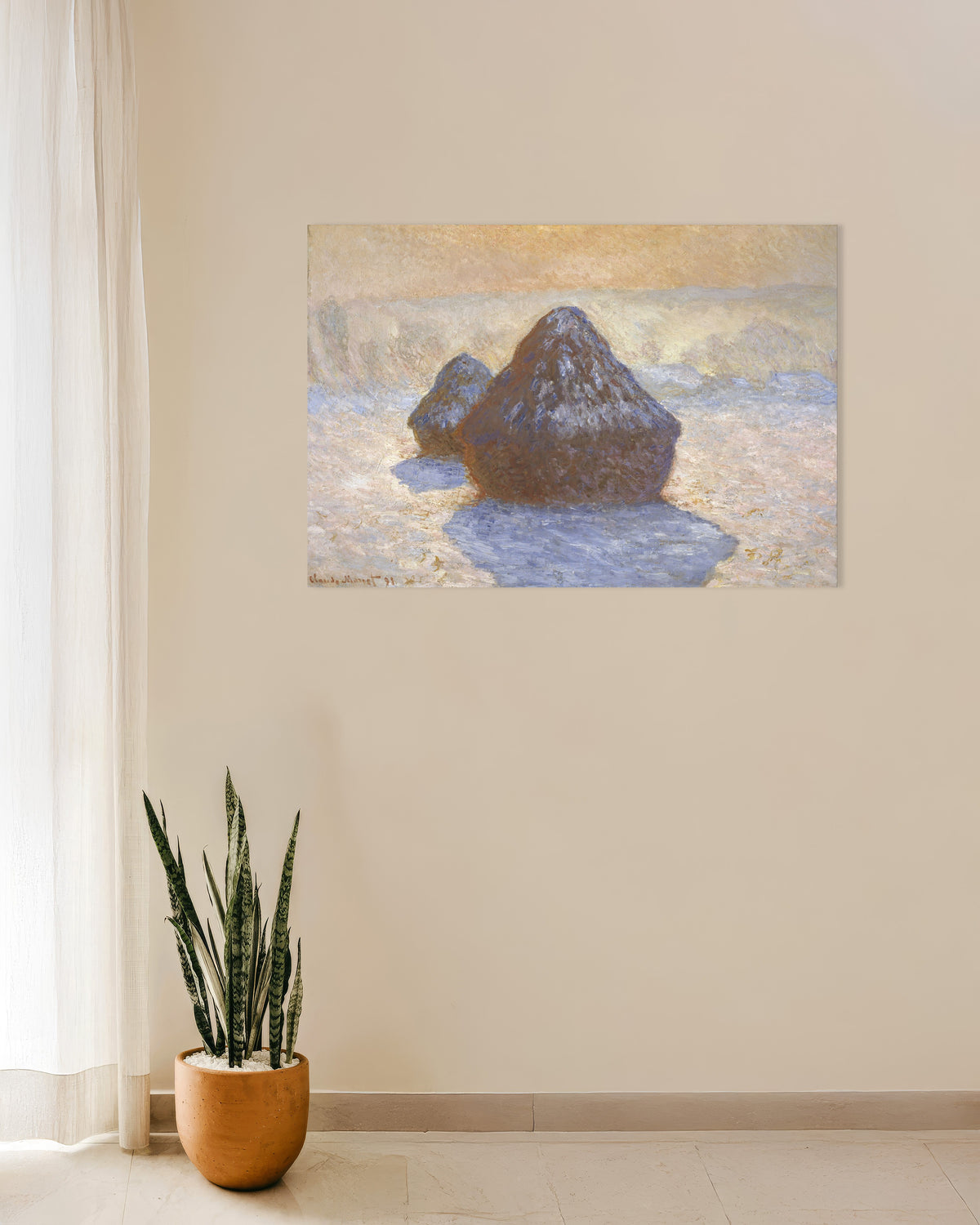 Poster Medas, Efeito de Neve (1891), de Claude Monet