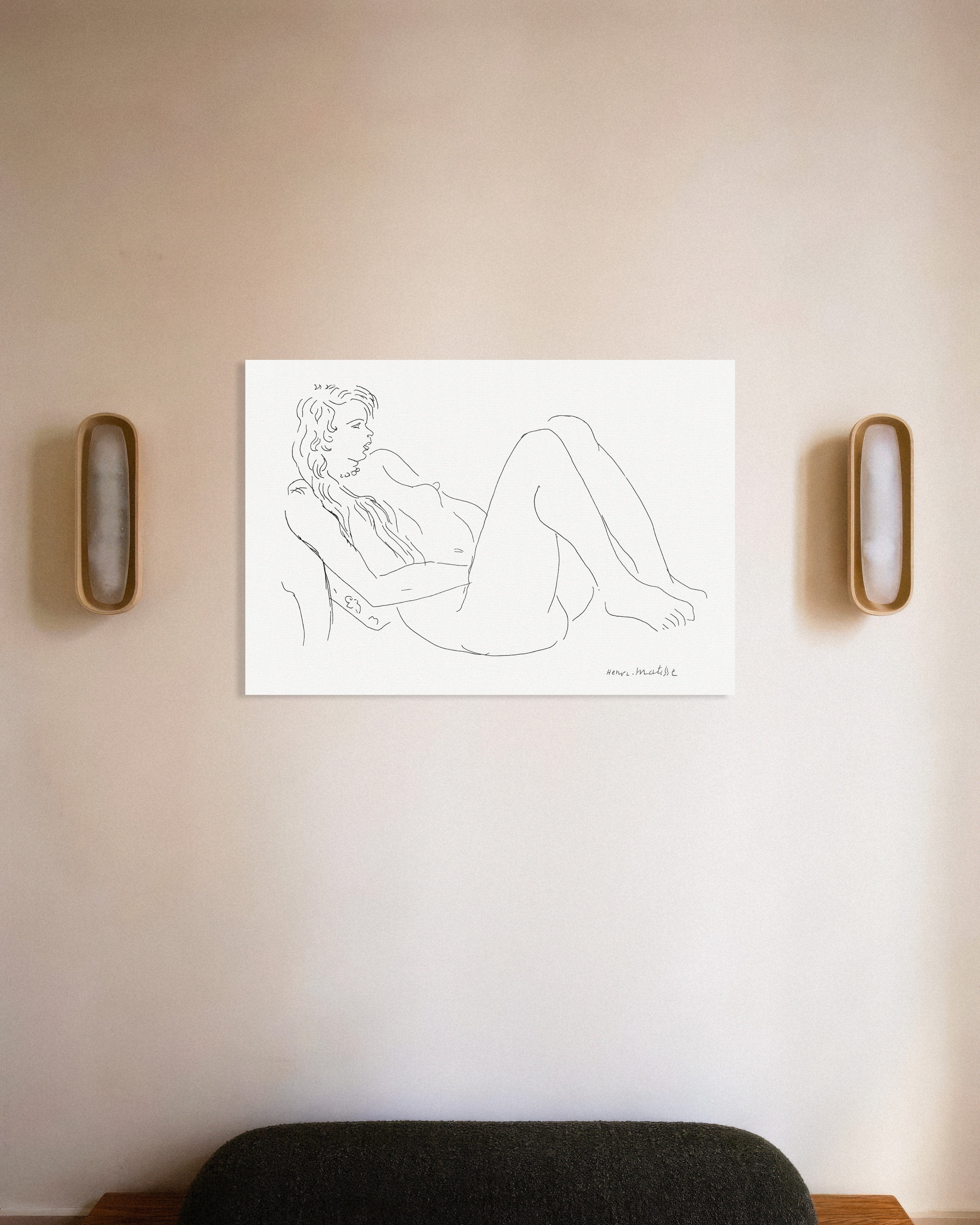 Poster of Henri Matisse Nude with necklace and long hair poster (1920)