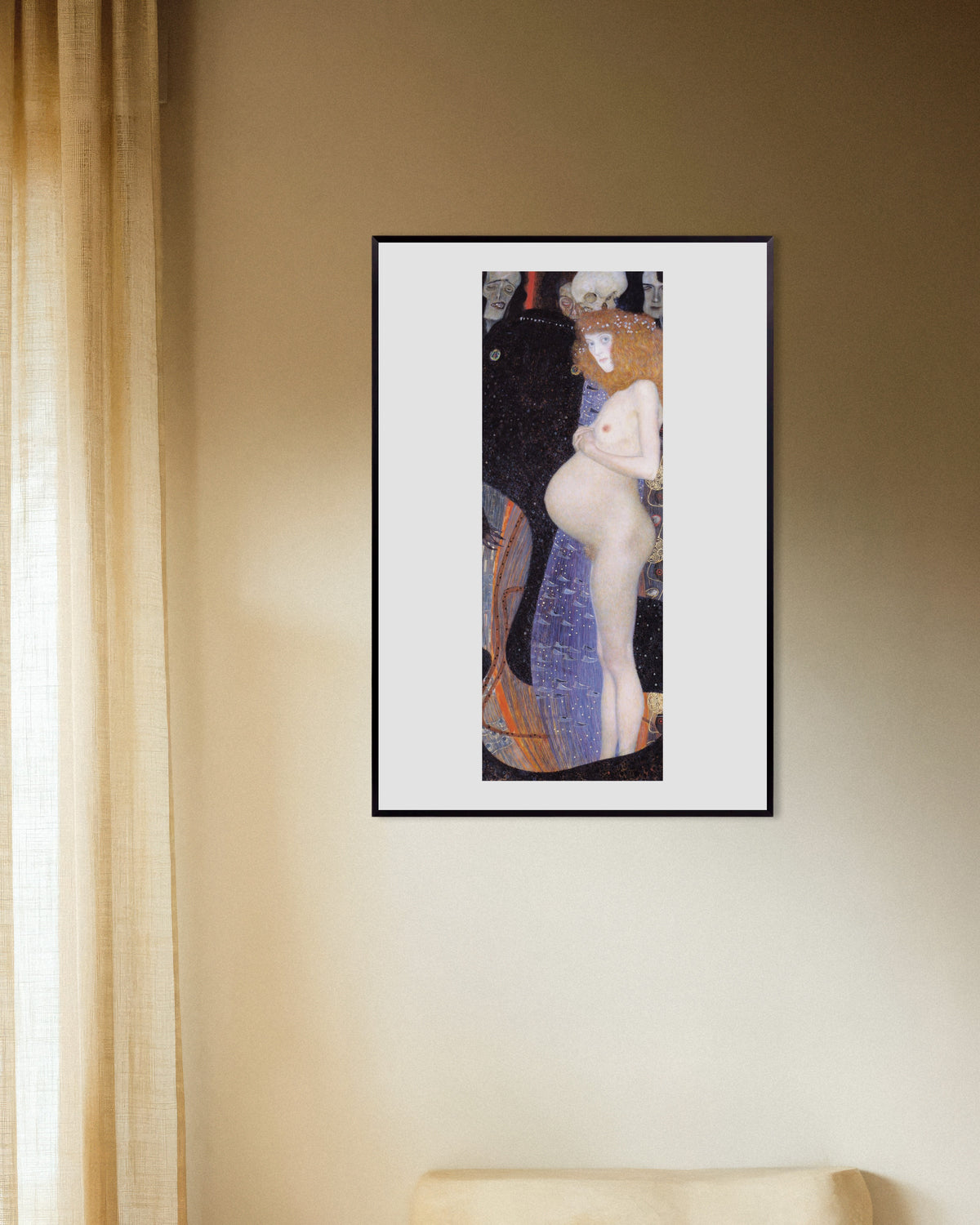 Poster A Esperança I (1903), de Gustav Klimt, com moldura de metal