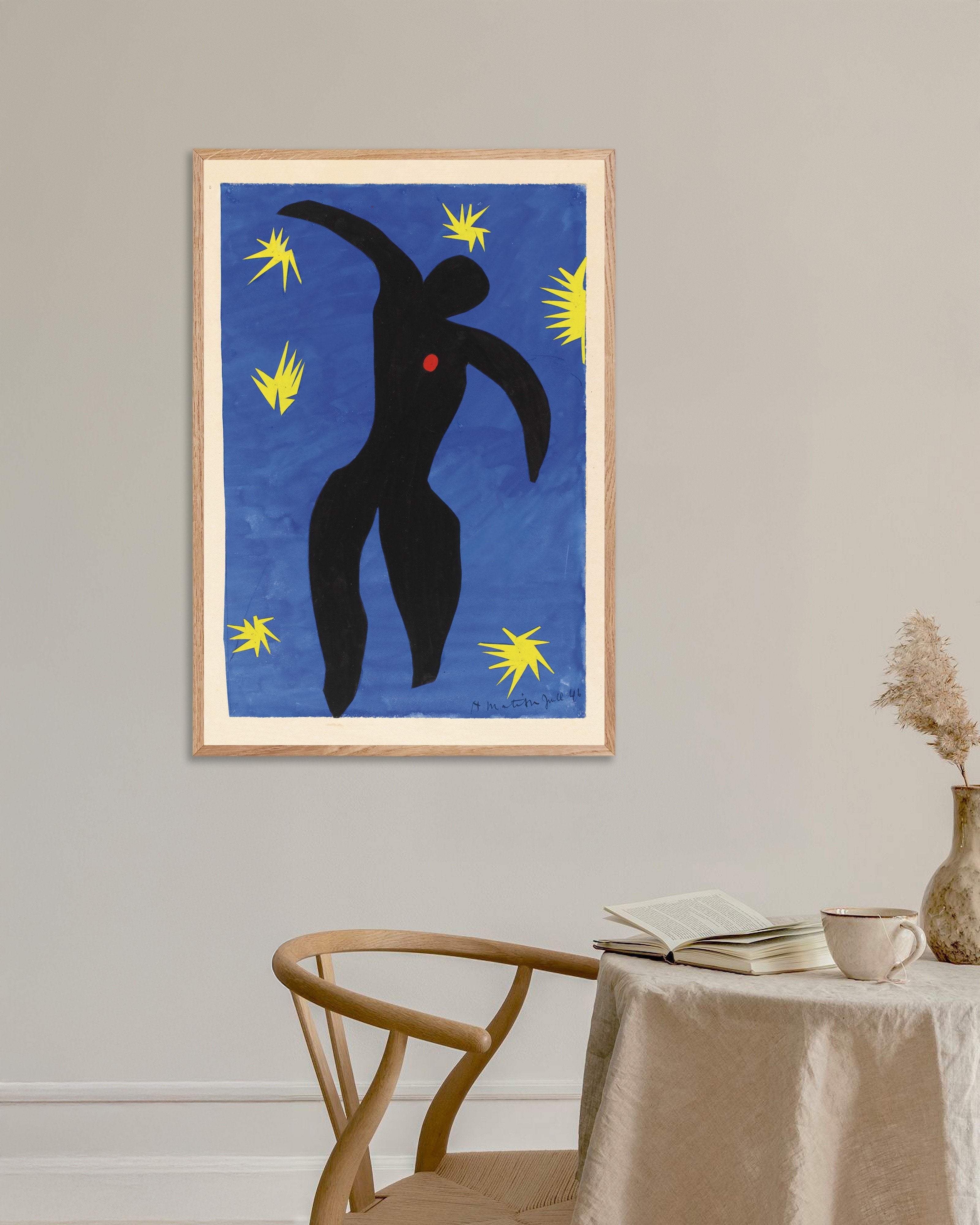 Poster of Icarus (from Jazz) (1947) by Henri Matisse - Poster, with natural wooden frame