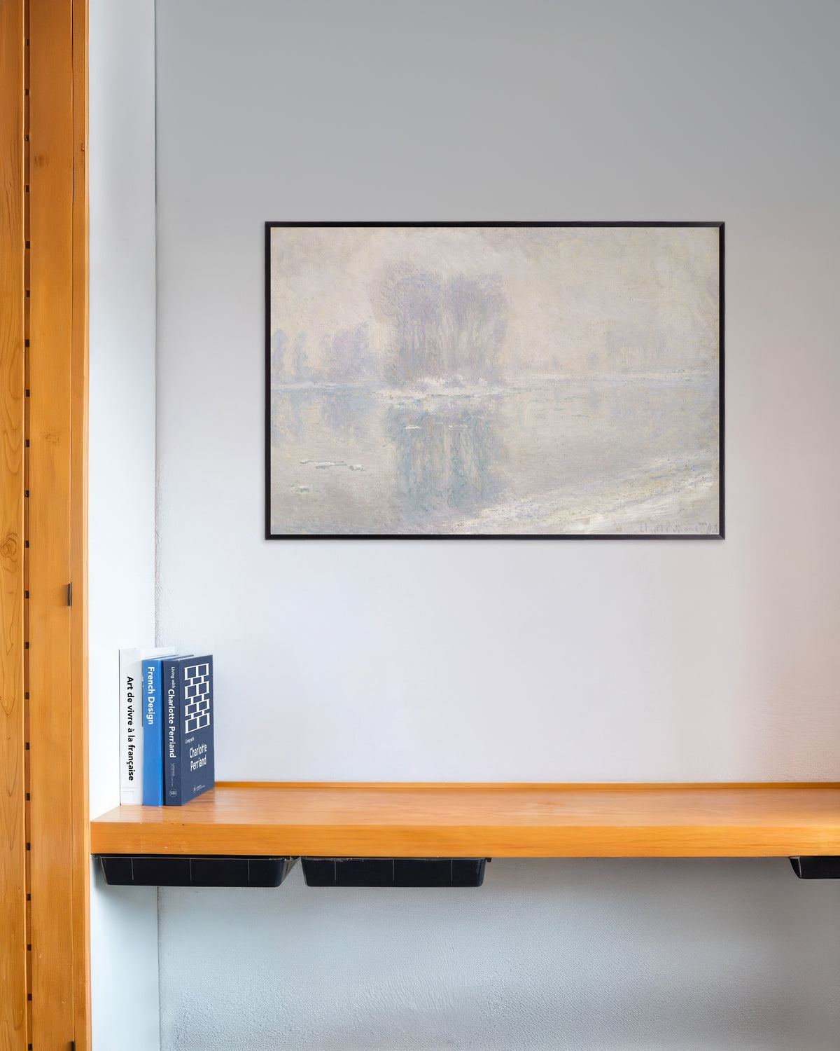 Poster Blocos de Gelo (1893), de Claude Monet, com moldura de metal