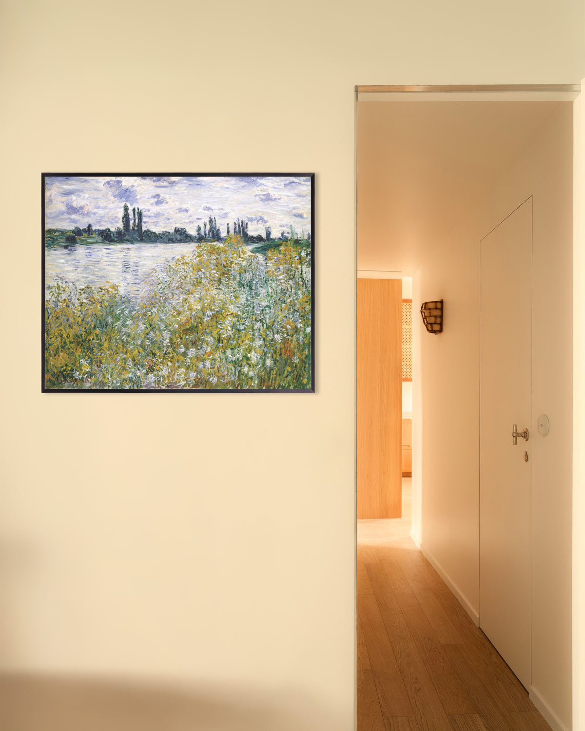 Poster A Ilha das Flores perto de Vétheuil (1880), de Claude Monet, com moldura de metal