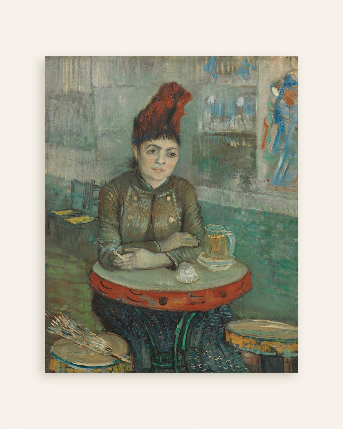 Poster de No Café, Agostina Segatori no Le Tambourin (1887), de Vincent van Gogh, miniatura