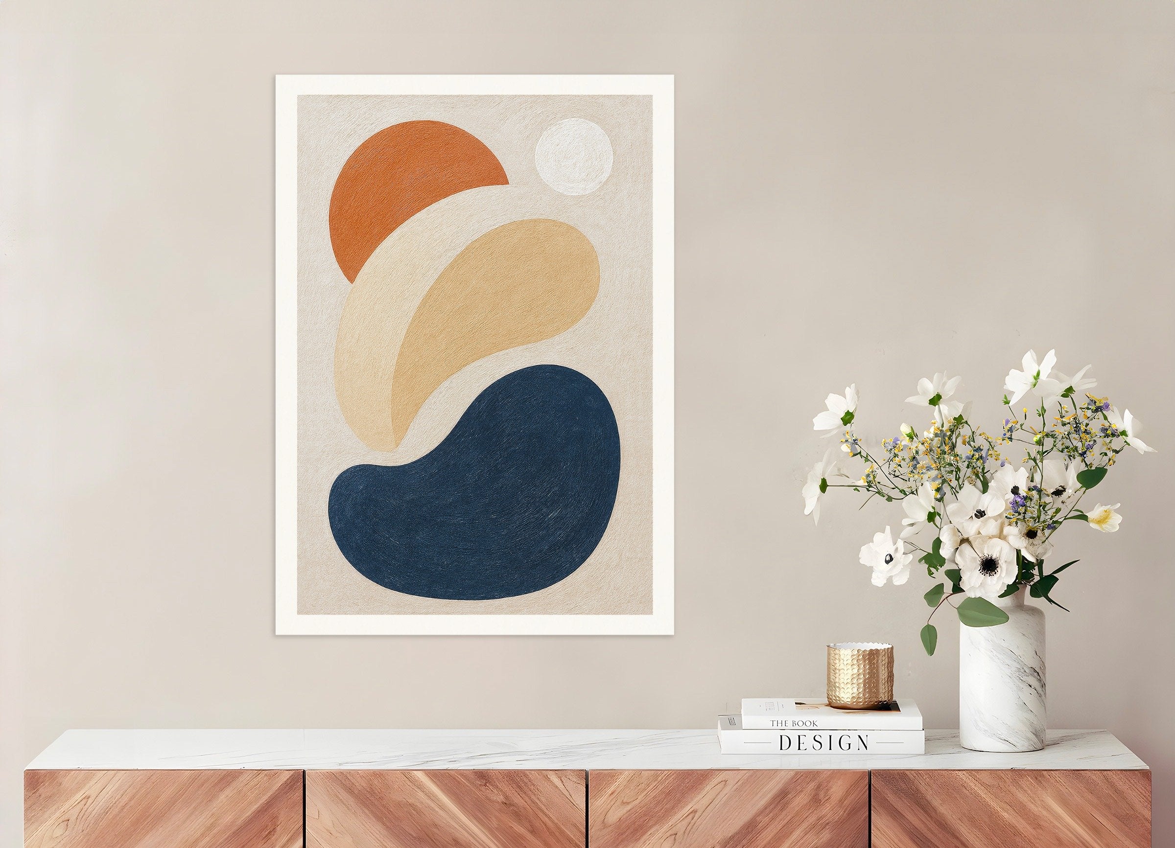 Poster of Intrications – abstract shapes poster in earthy tones