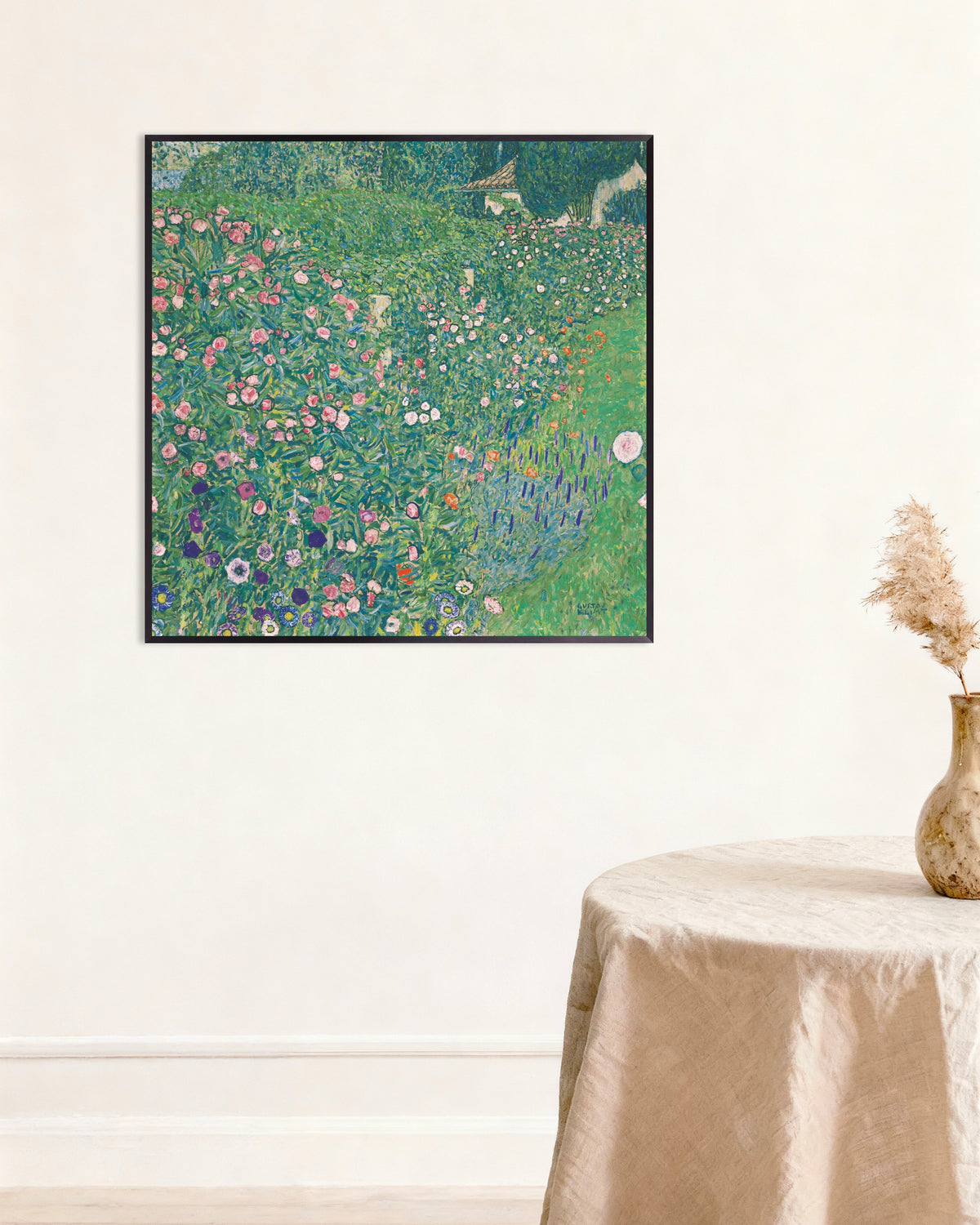 Poster Paisagem de Jardim Italiano (1913), de Gustav Klimt, com moldura de metal