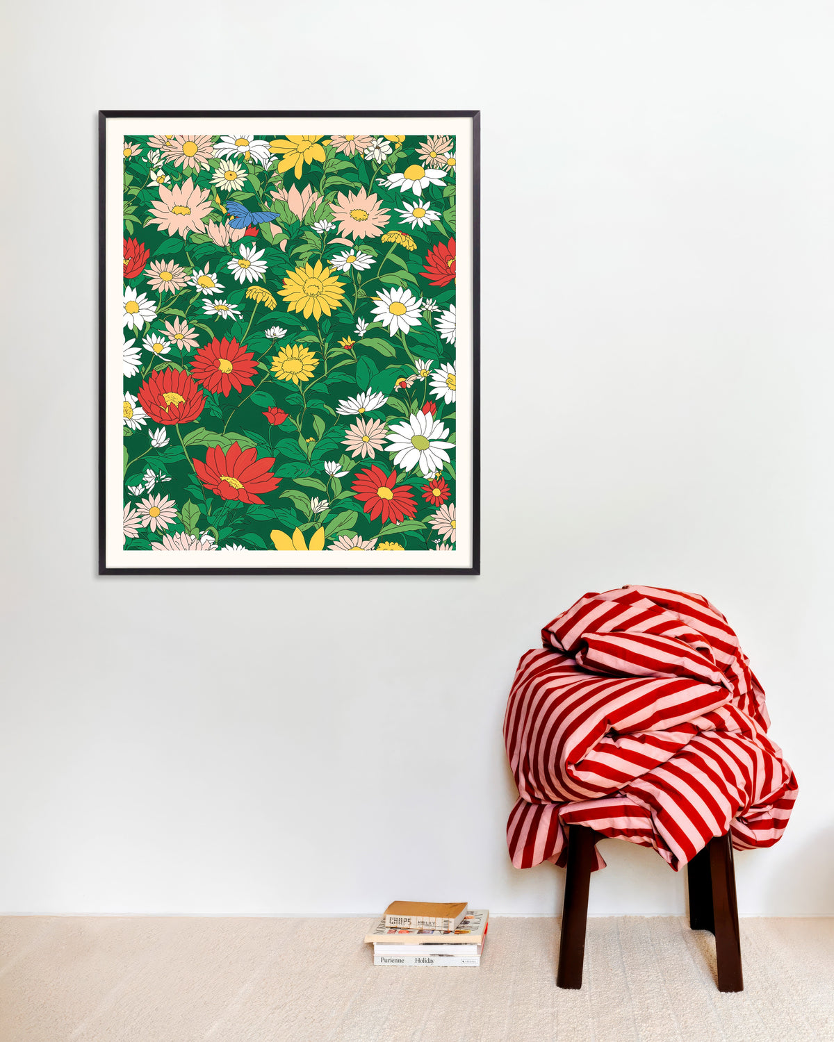 Poster de Estúdio japonês de animação, flores, com moldura metálica