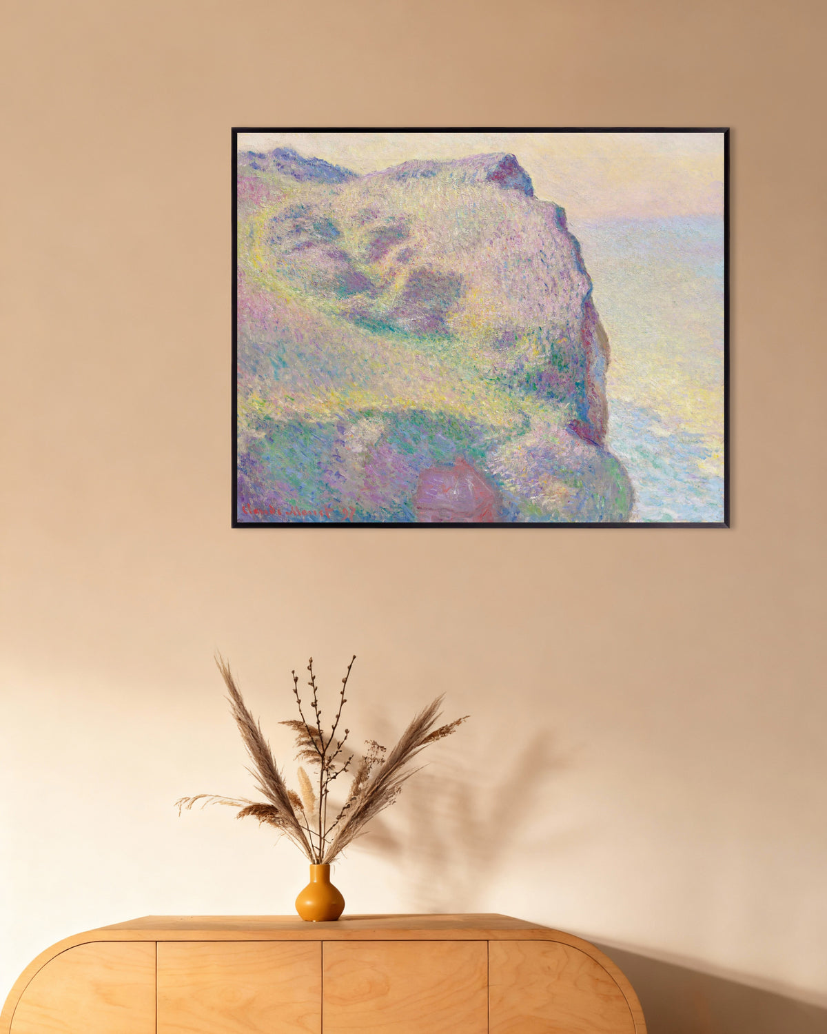 Poster A Ponta do Petit Ailly (1897), de Claude Monet, com moldura de metal