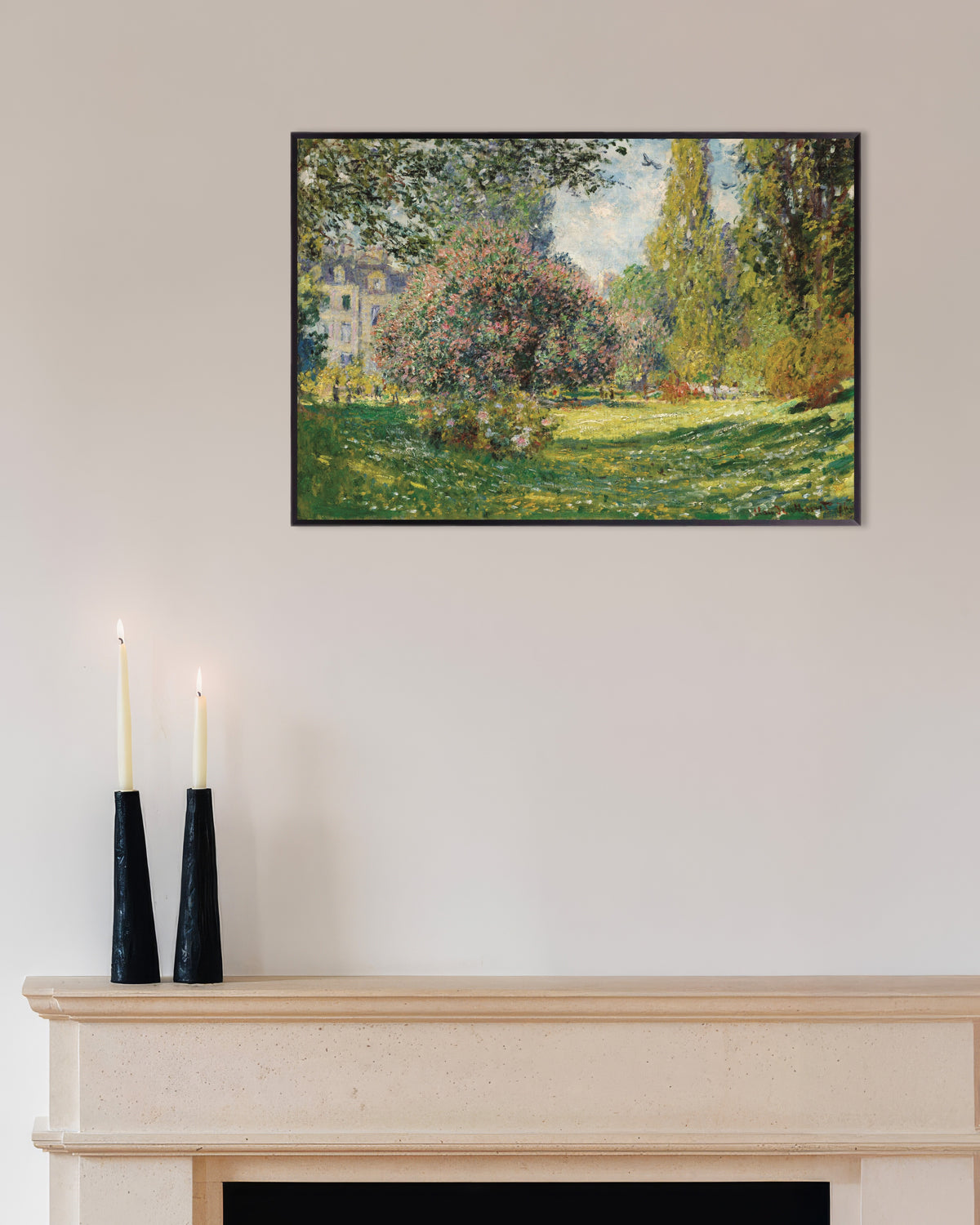 Poster Paisagem, o Parque Monceau (1876), de Claude Monet, com moldura de metal