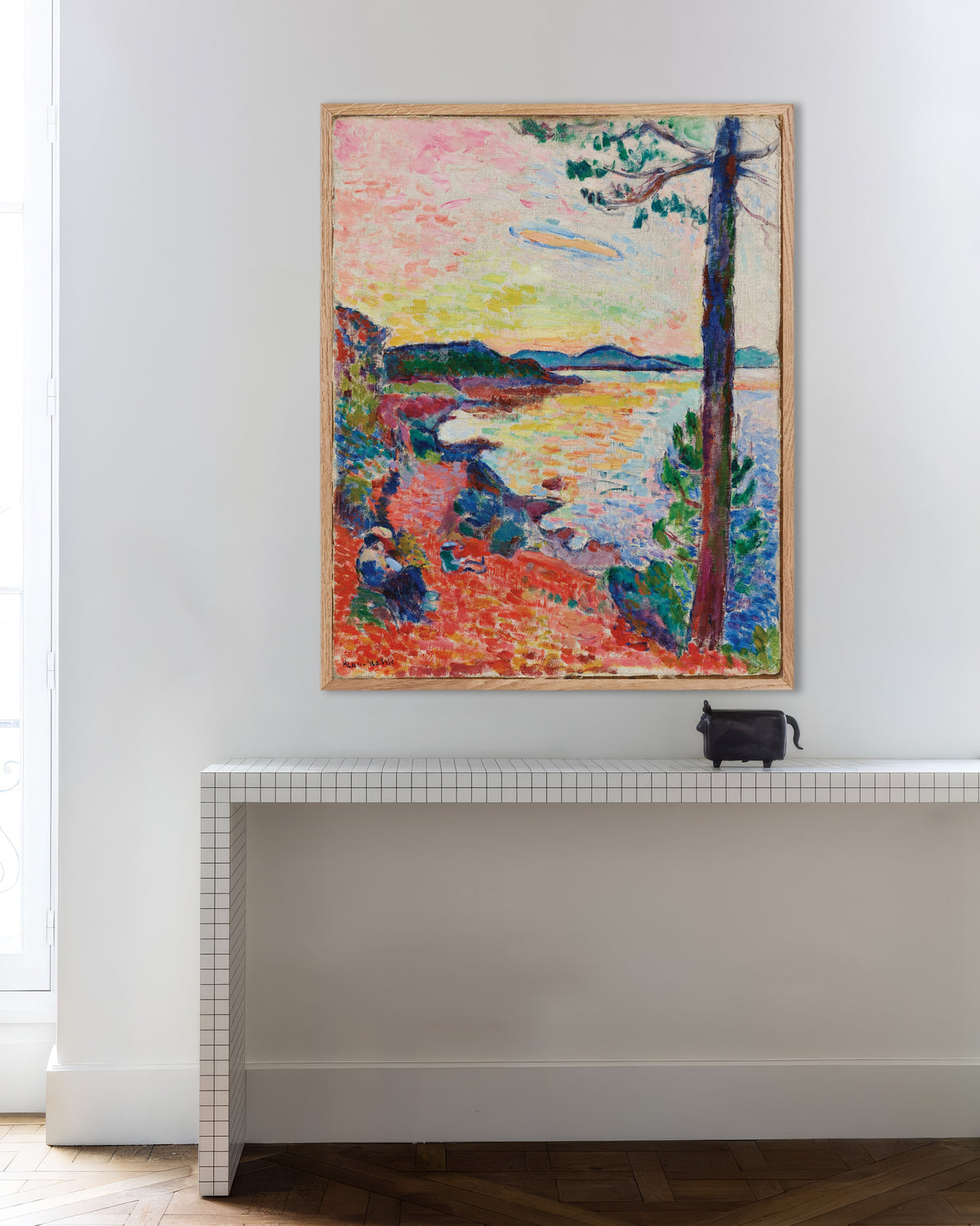 Poster de Le Goûter, O Golfo de Saint-Tropez (1904), de Henri Matisse, com moldura de madeira natural